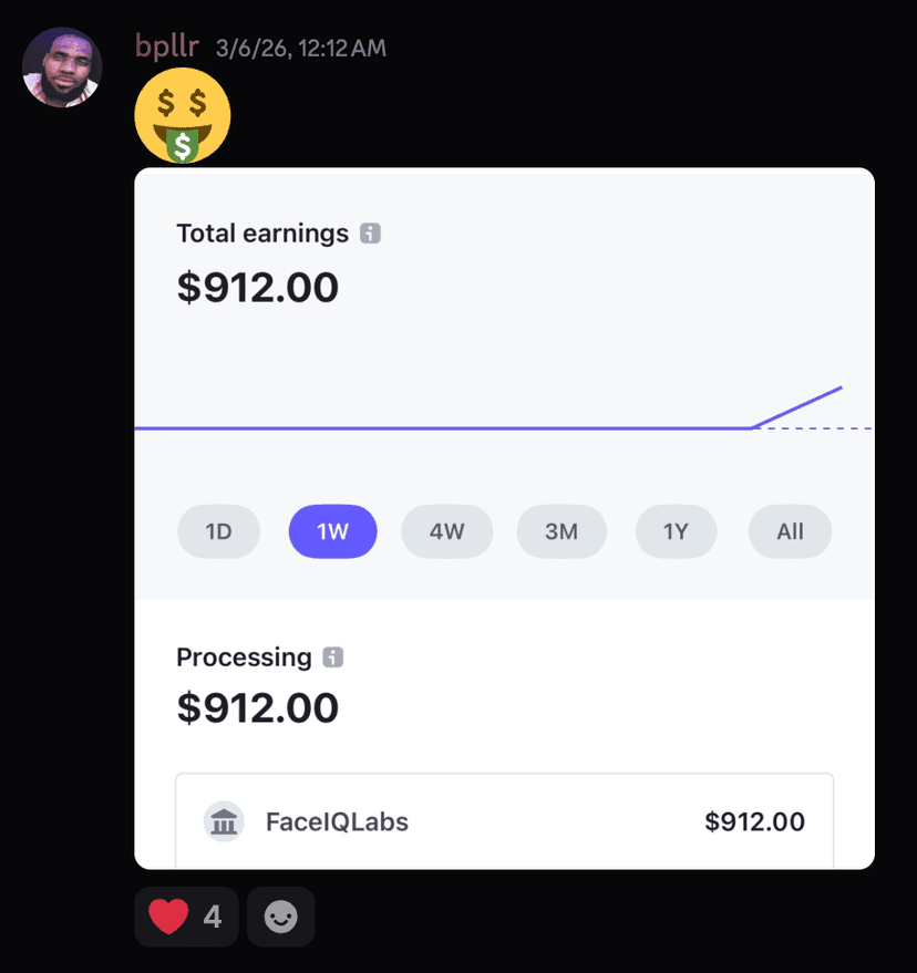 Creator payment proof