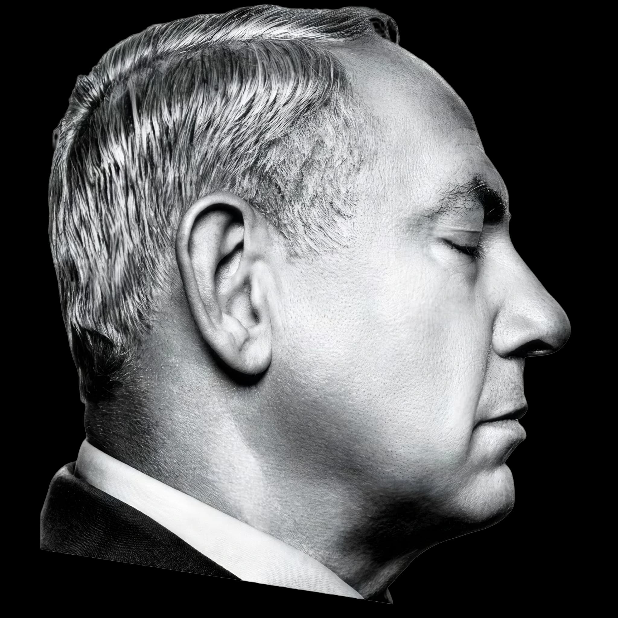 Benjamin Netanyahu, side profile