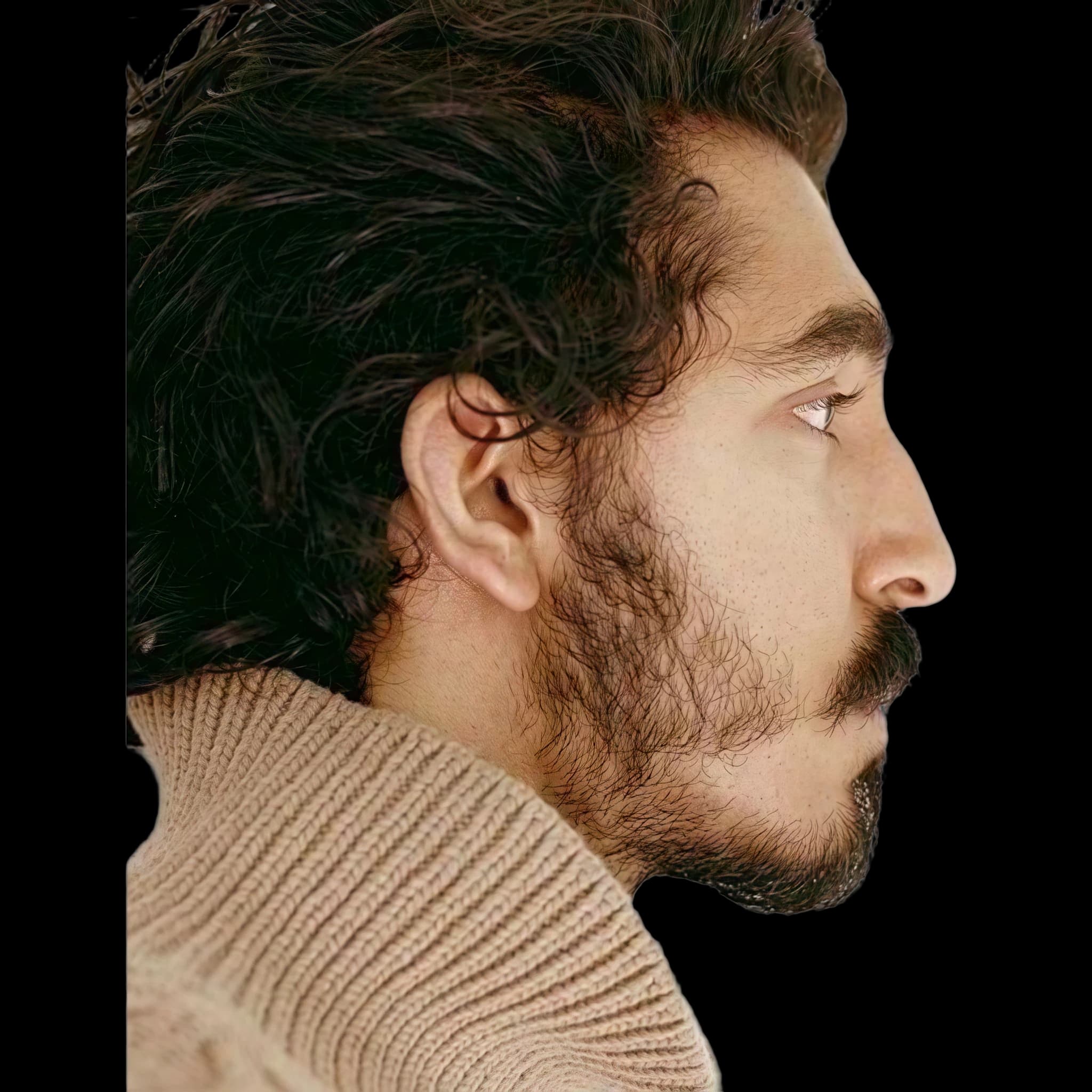 Dev Patel, side profile