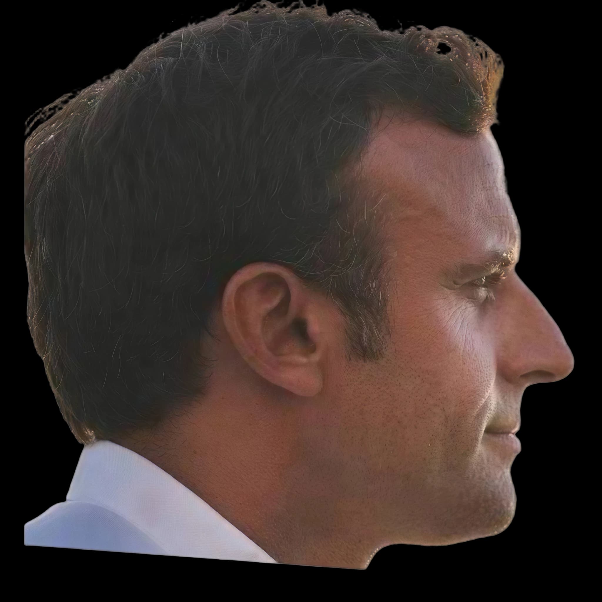 Emmanuel Macron (Young), side profile