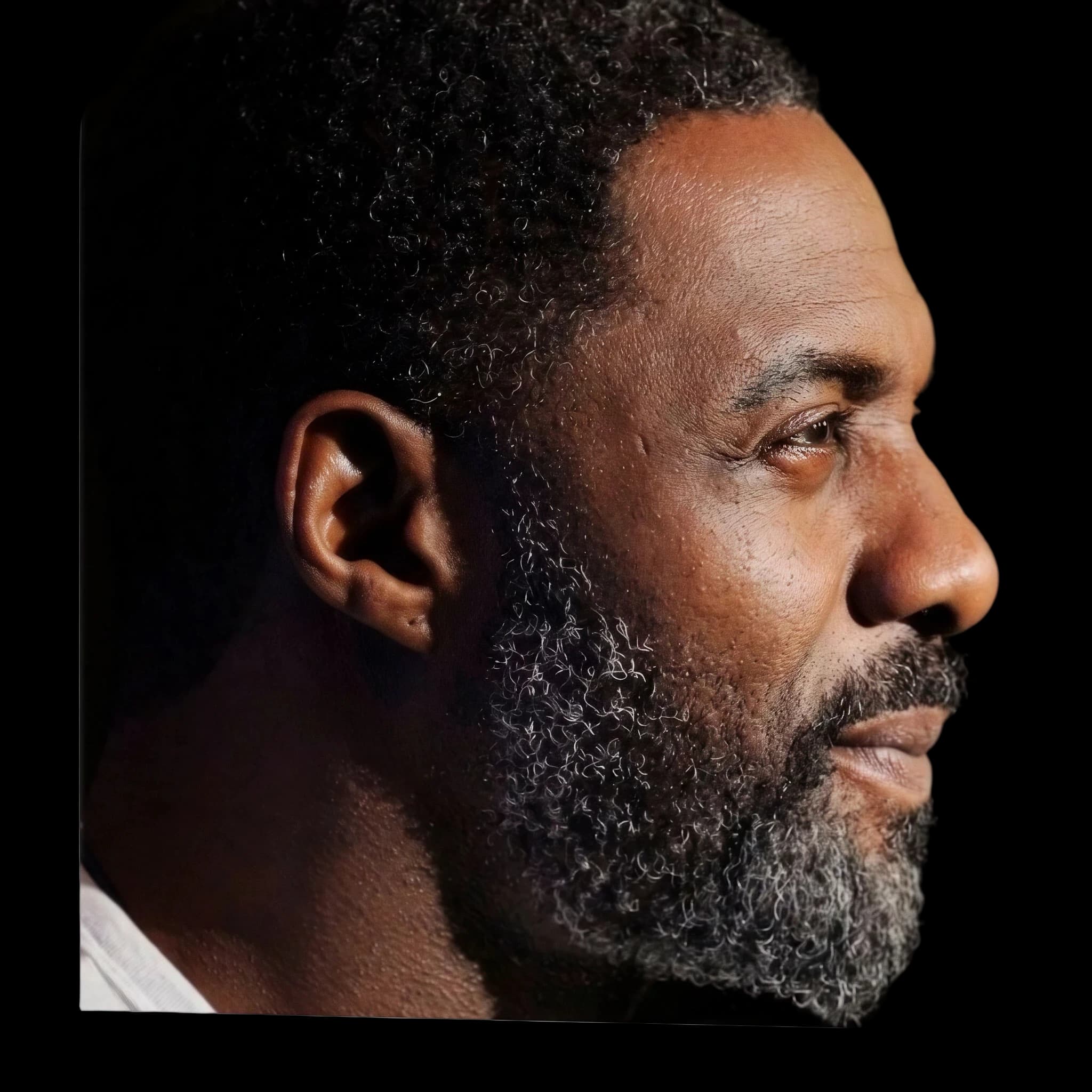 Idris Elba, side profile