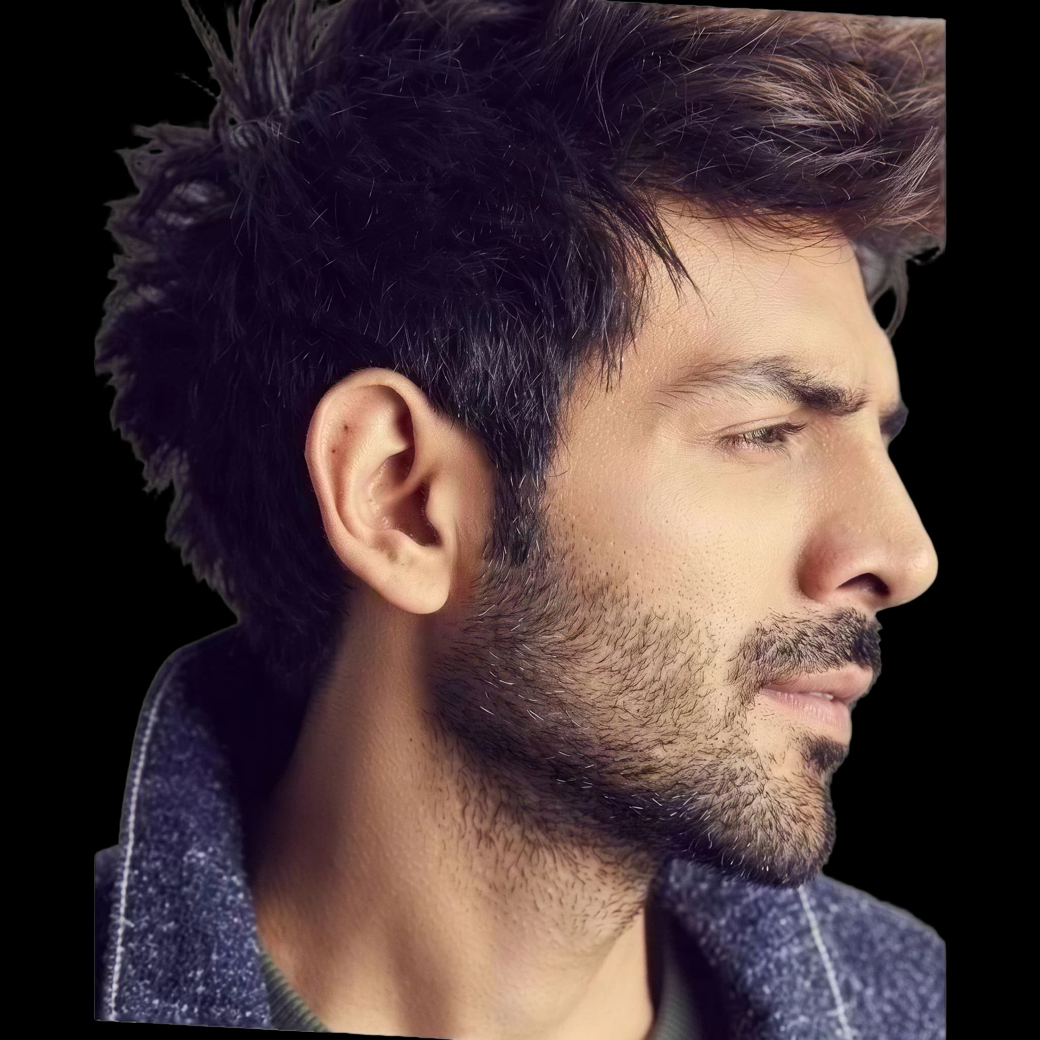 Kartik aaryan, side profile