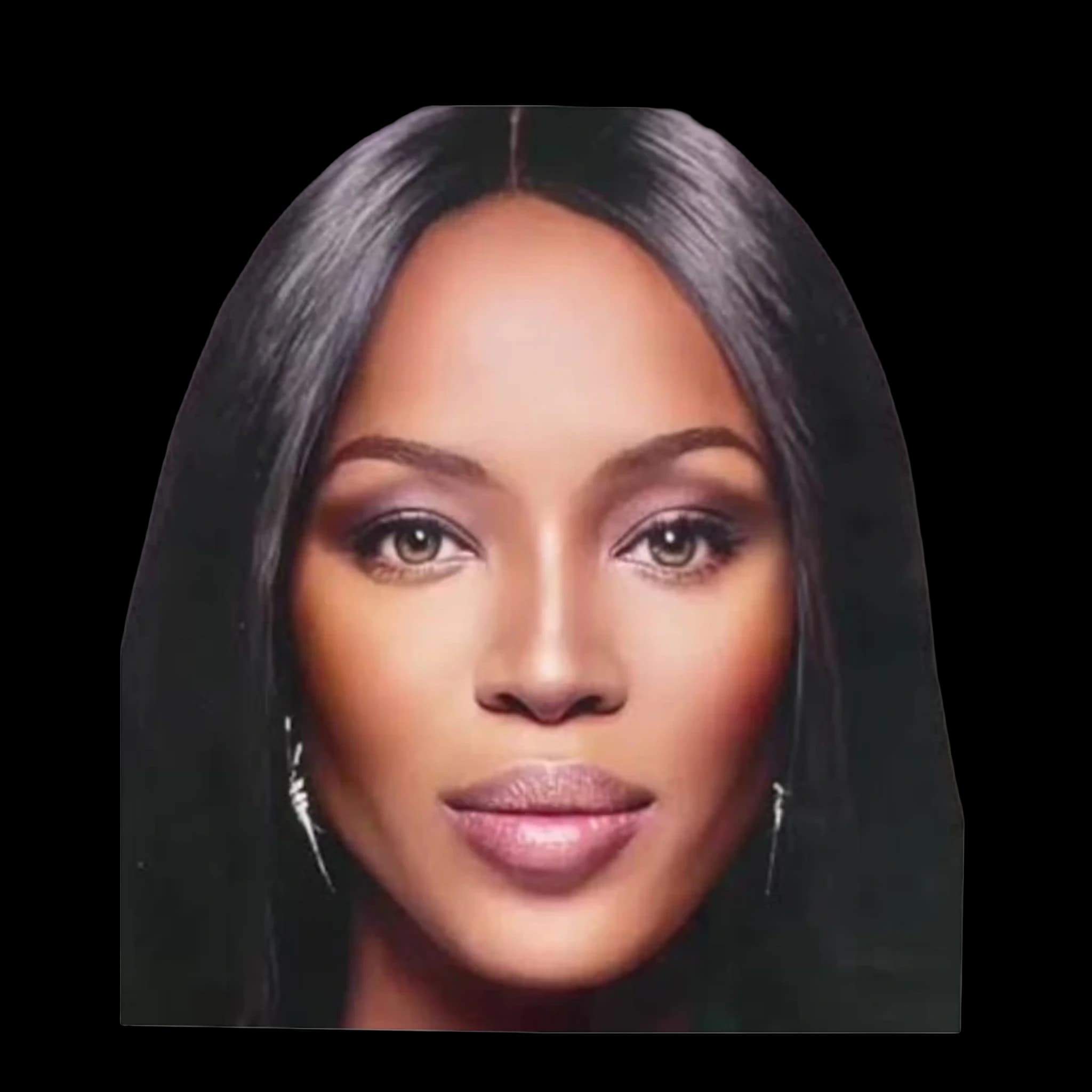 Naomi Campbell, front profile