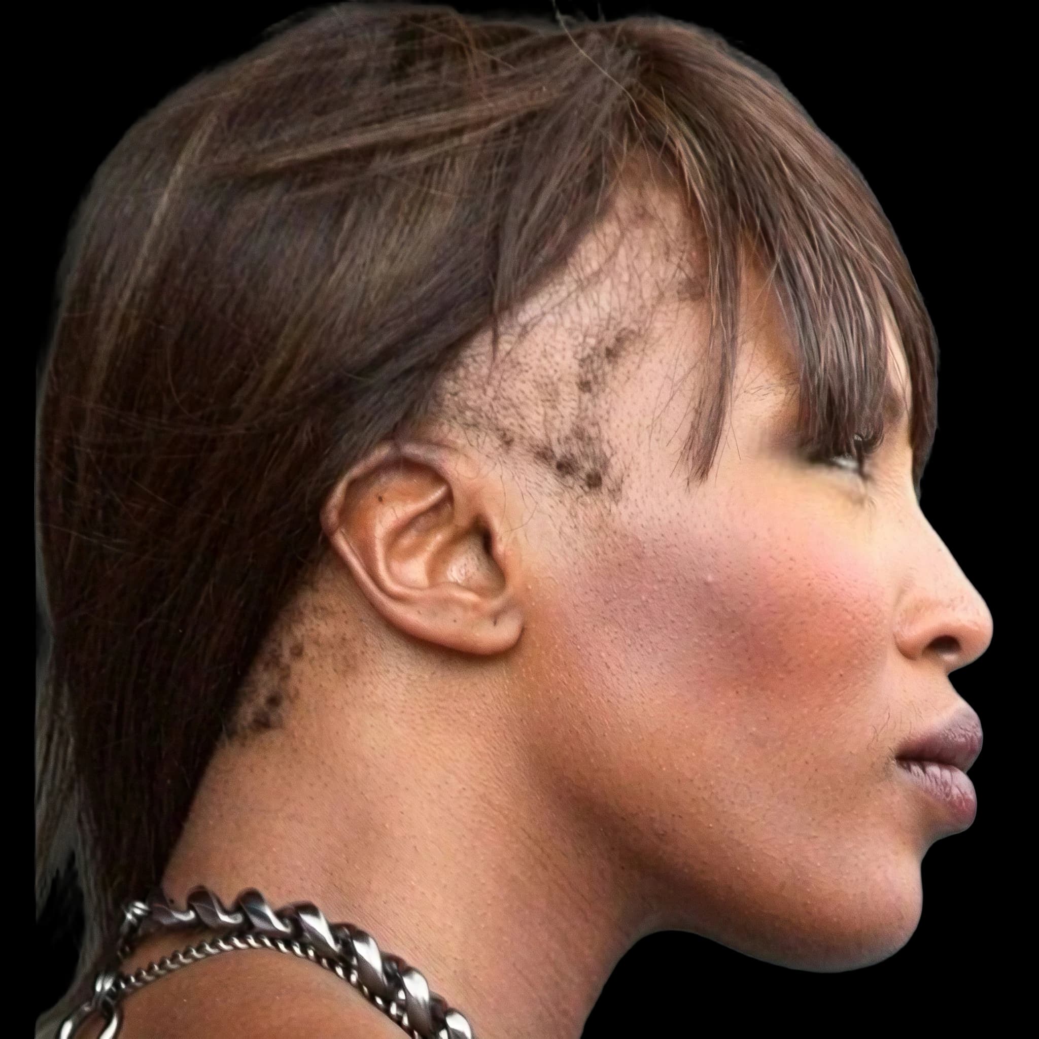 Naomi Campbell, side profile