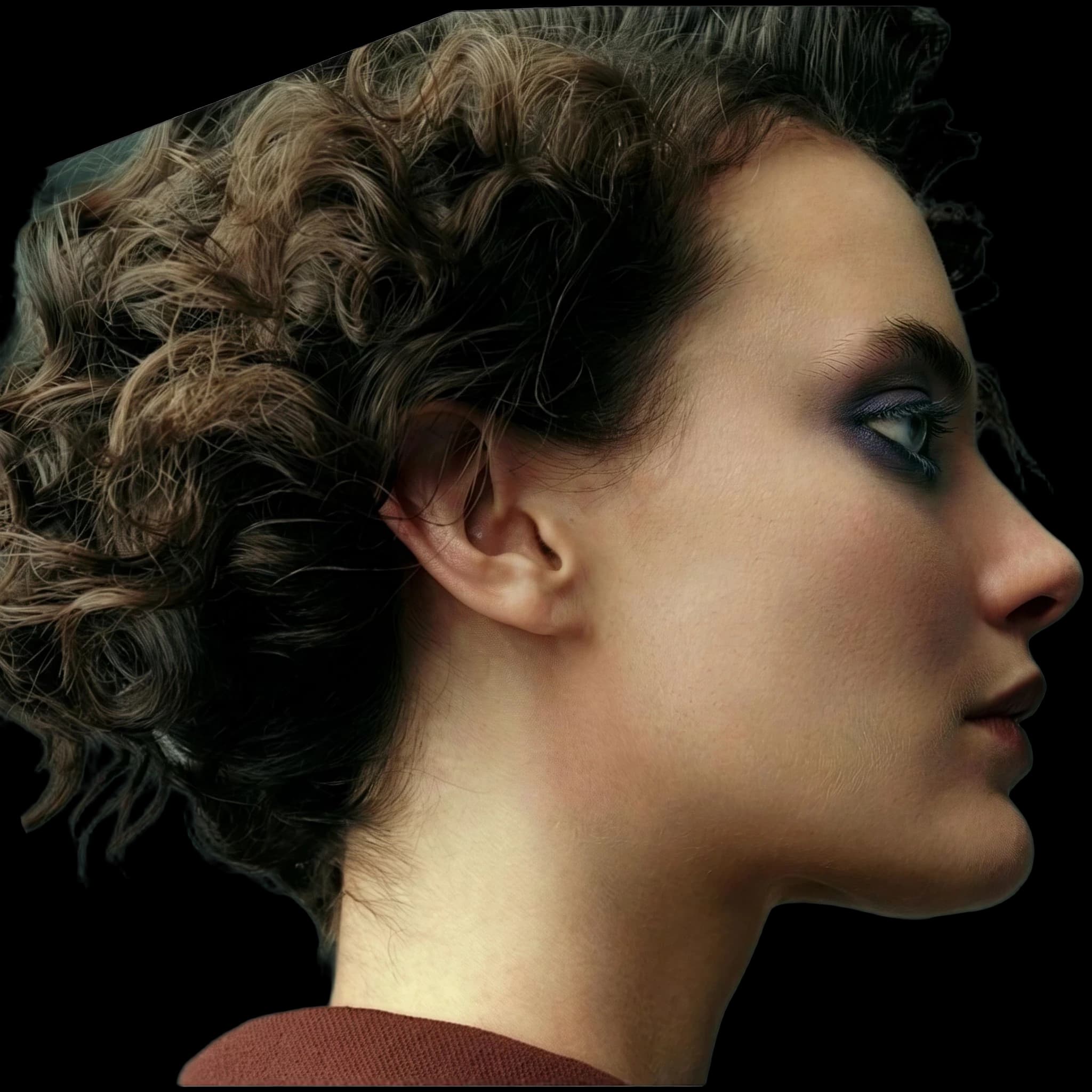 Shalom Harlow, side profile