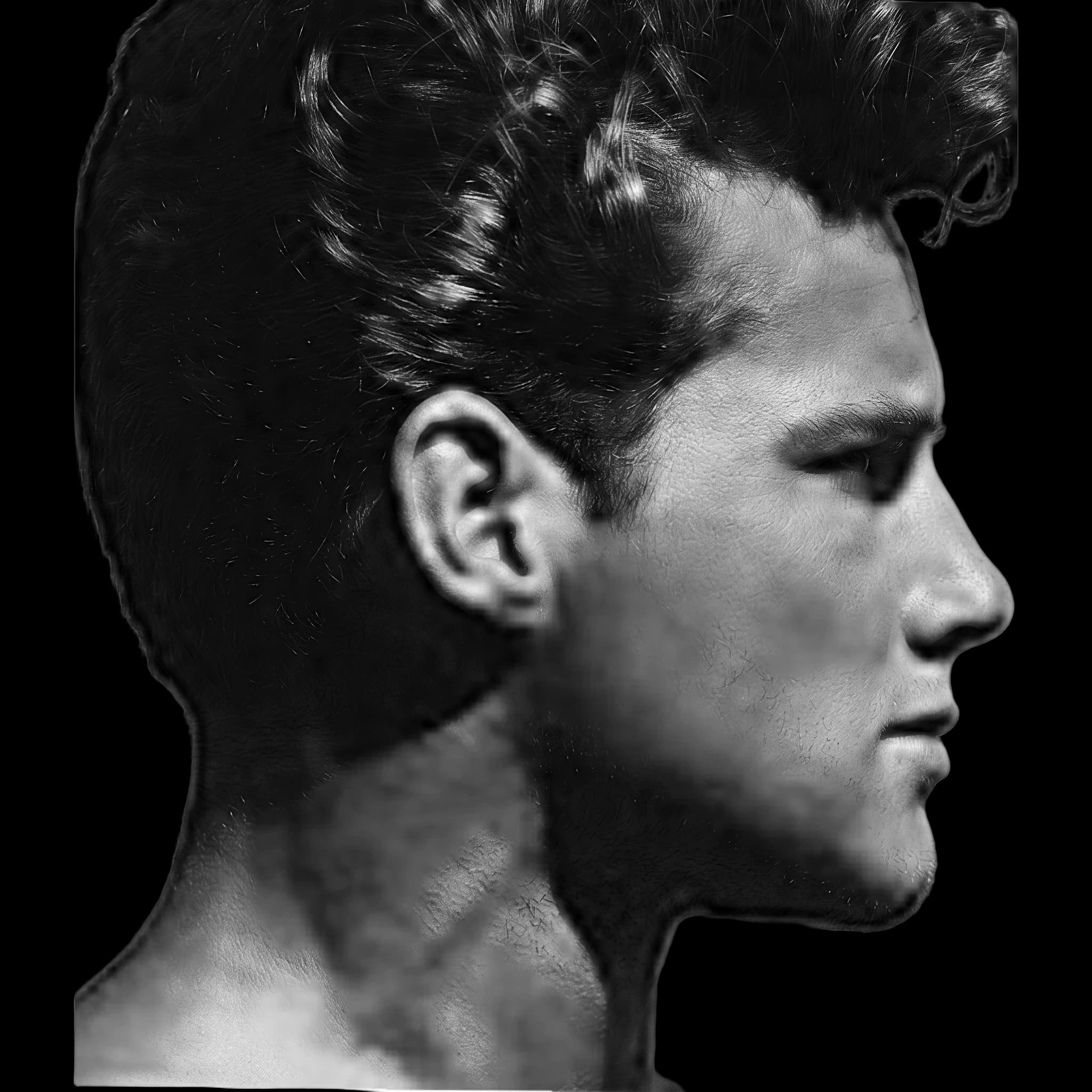 Steve Reeves, side profile