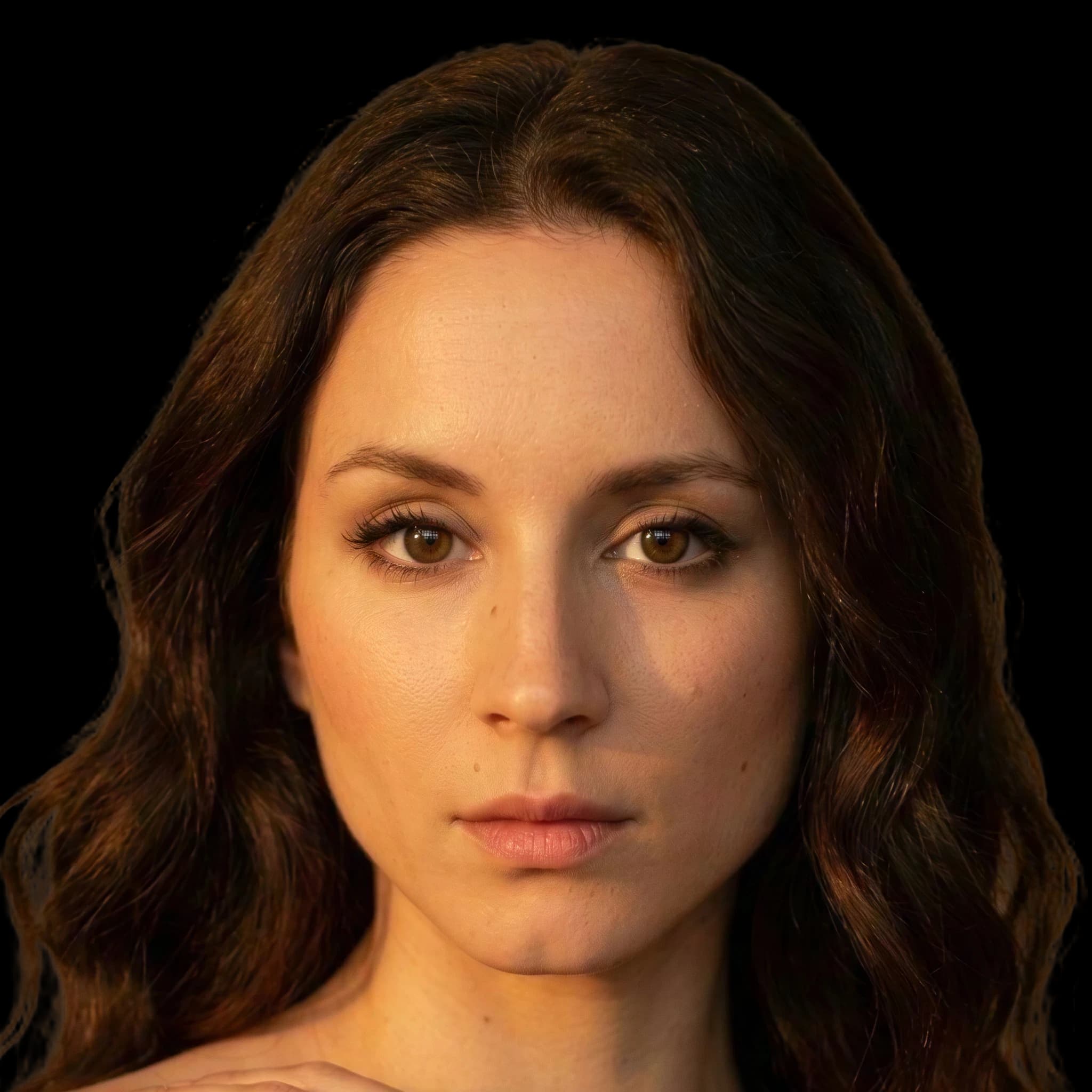 Troian Bellisario, front profile