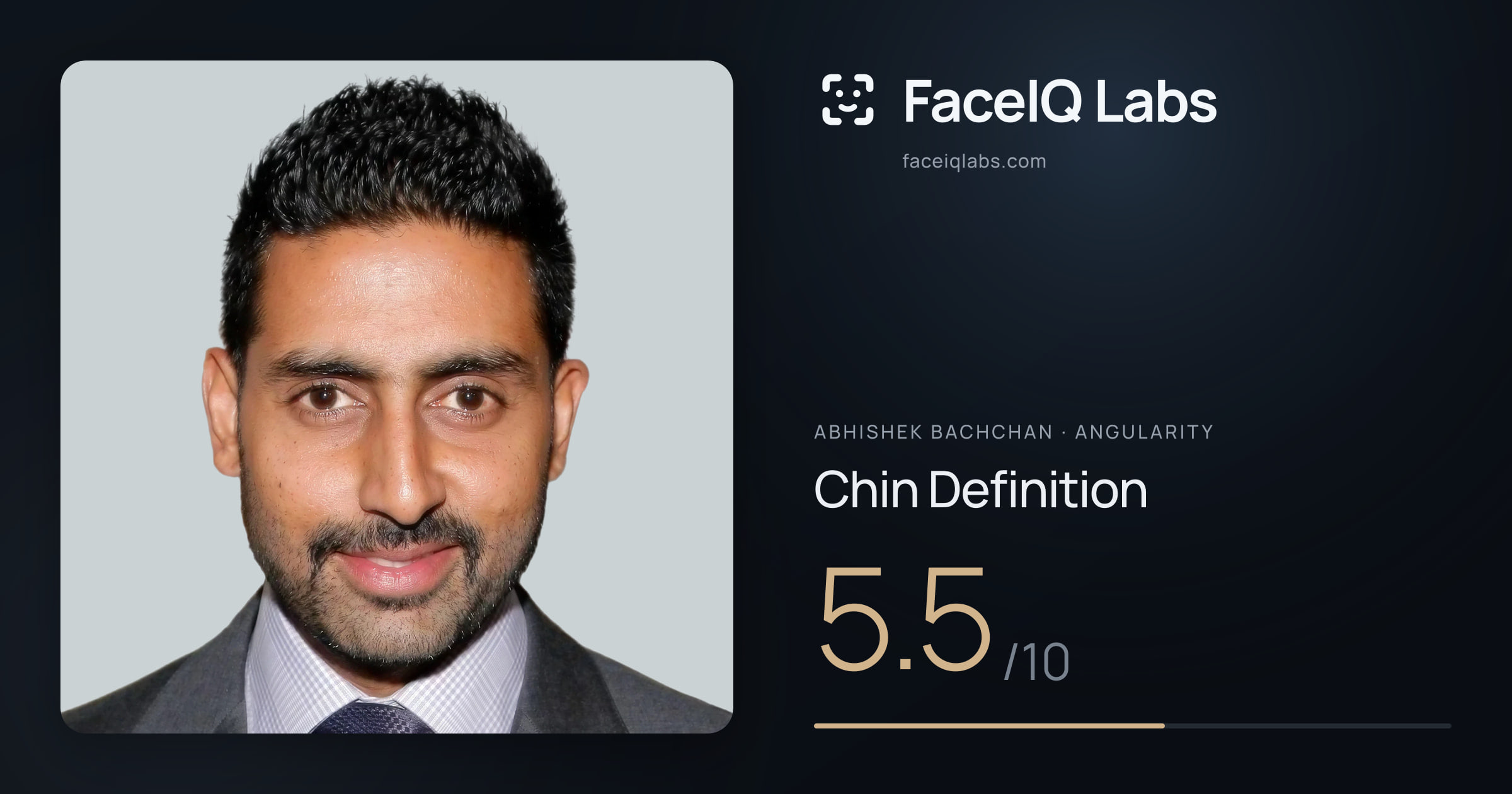 Abhishek Bachchan Chin Definition: 5.5/10, drawn on the photo