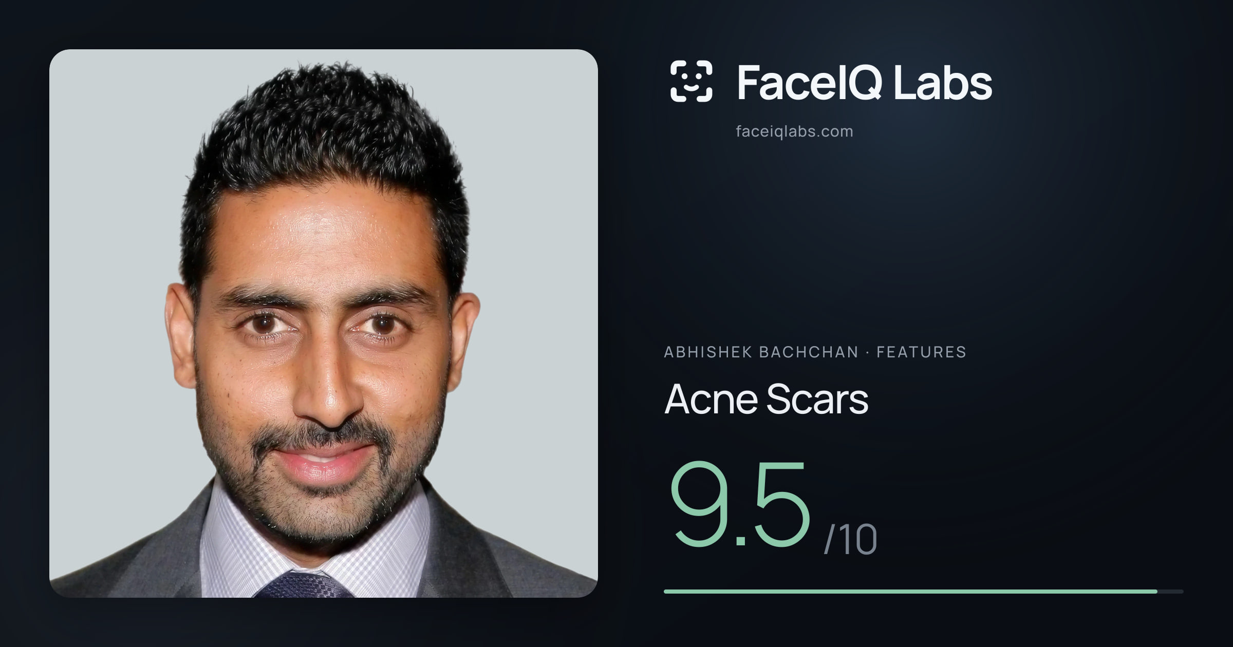 Abhishek Bachchan Acne Scars: 9.5/10, drawn on the photo