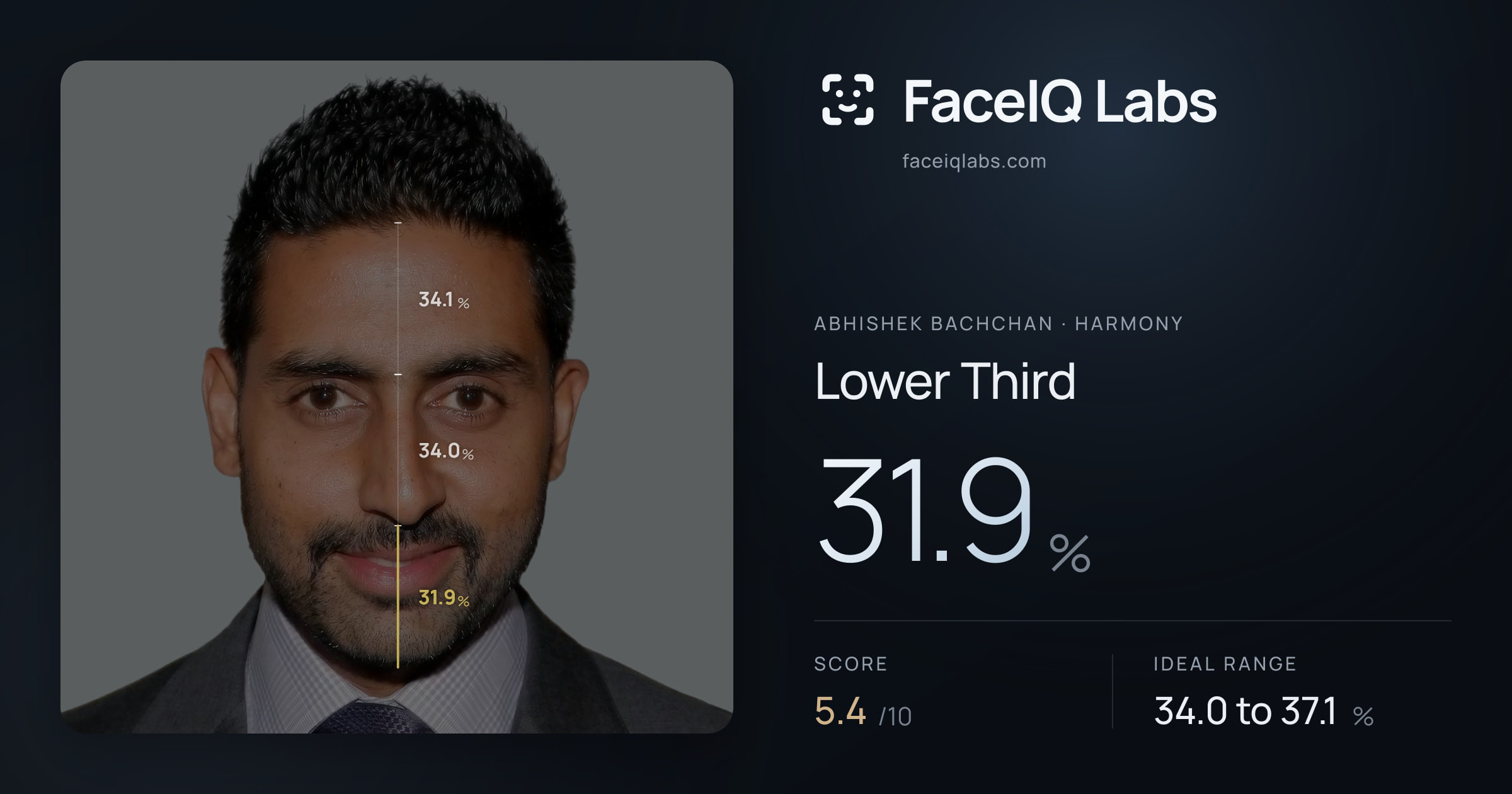 Abhishek Bachchan Lower Third: 31.9%, drawn on the photo