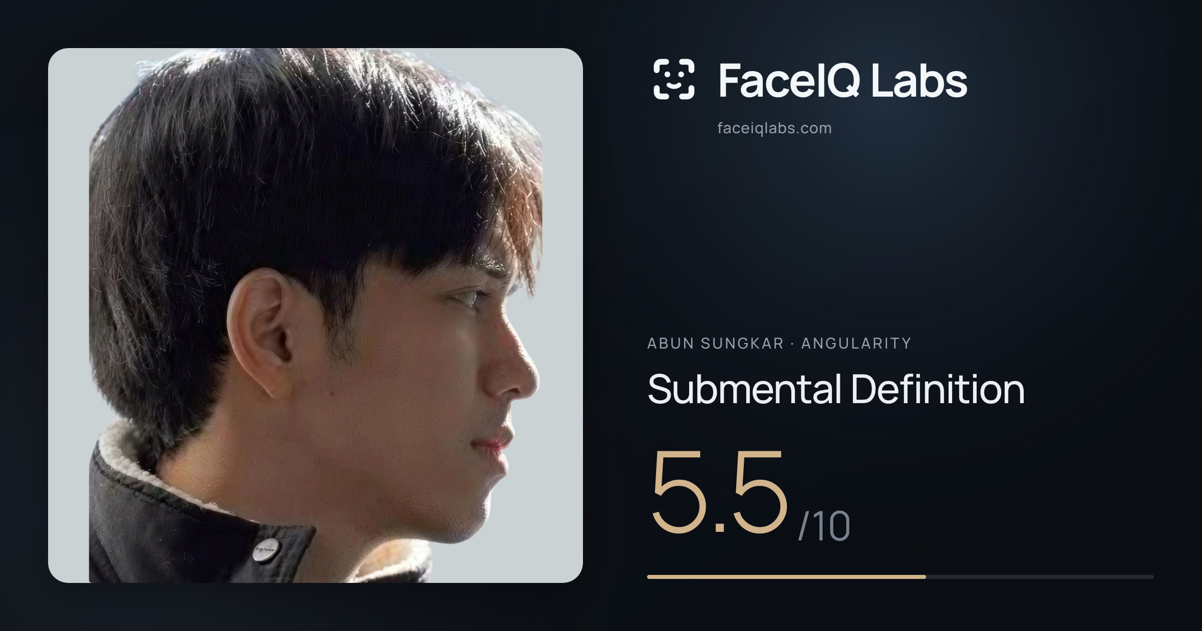 Abun Sungkar Submental Definition: 5.5/10, drawn on the photo