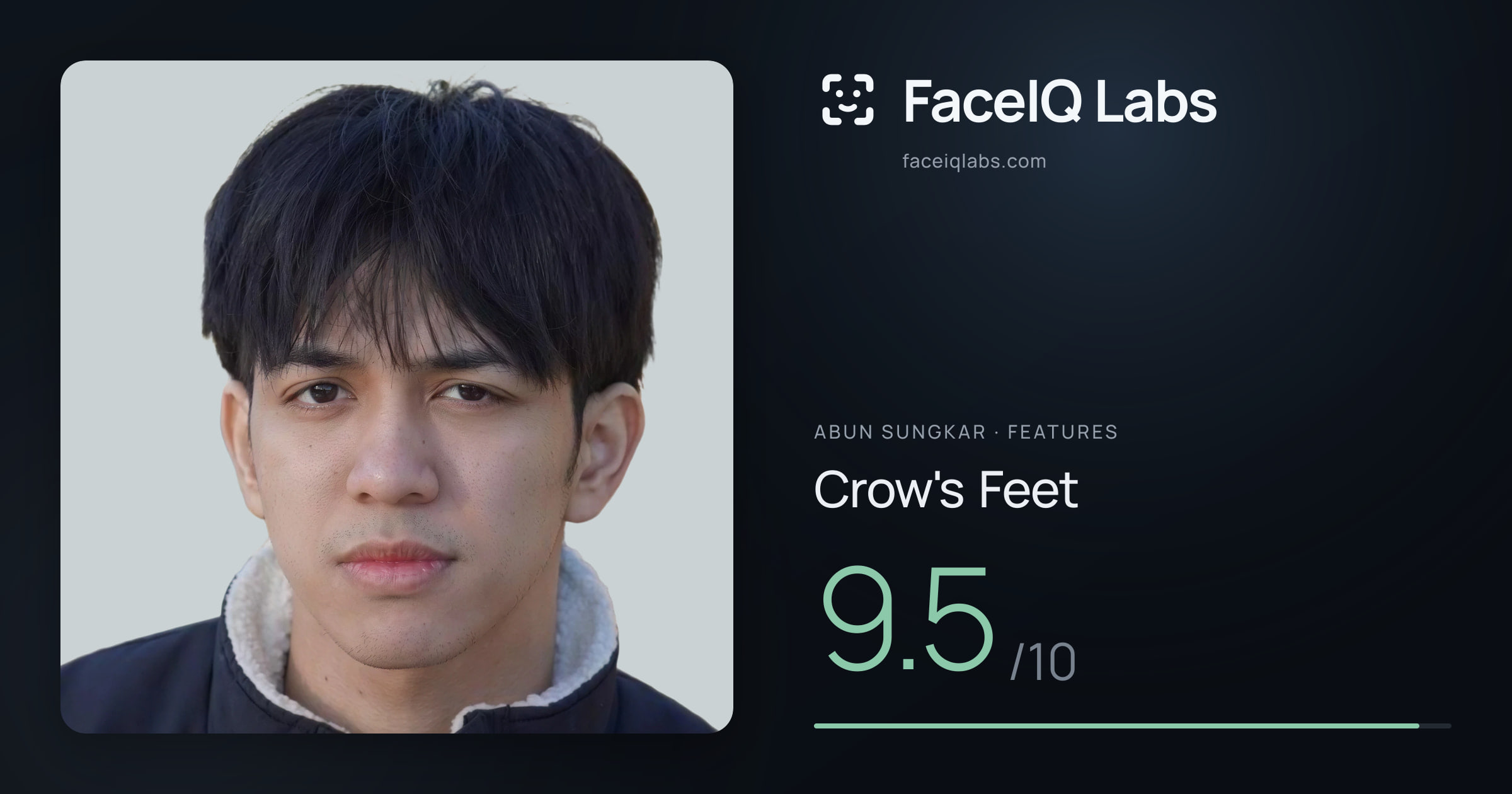 Abun Sungkar Crow's Feet: 9.5/10, drawn on the photo