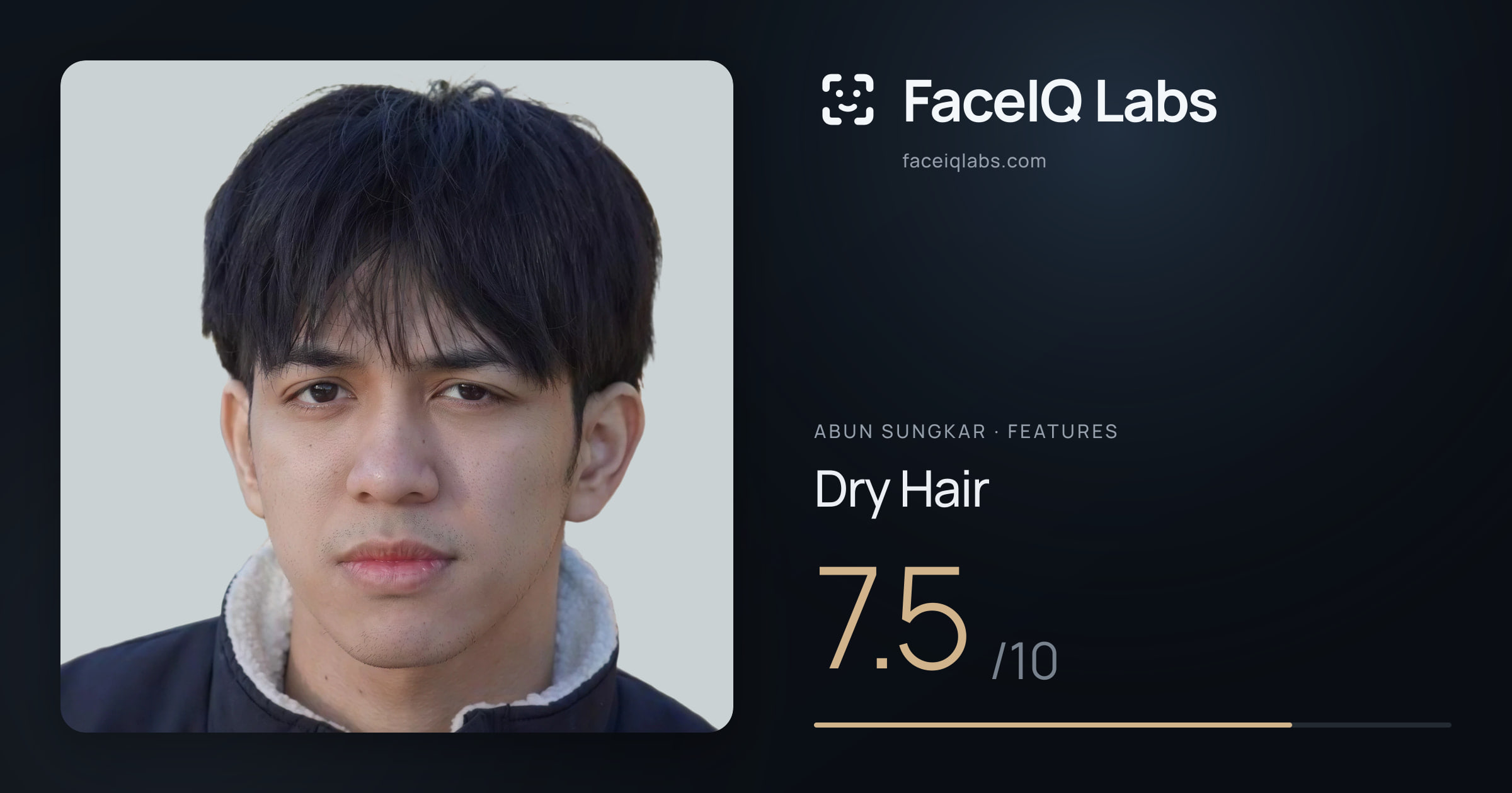 Abun Sungkar Dry Hair: 7.5/10, drawn on the photo