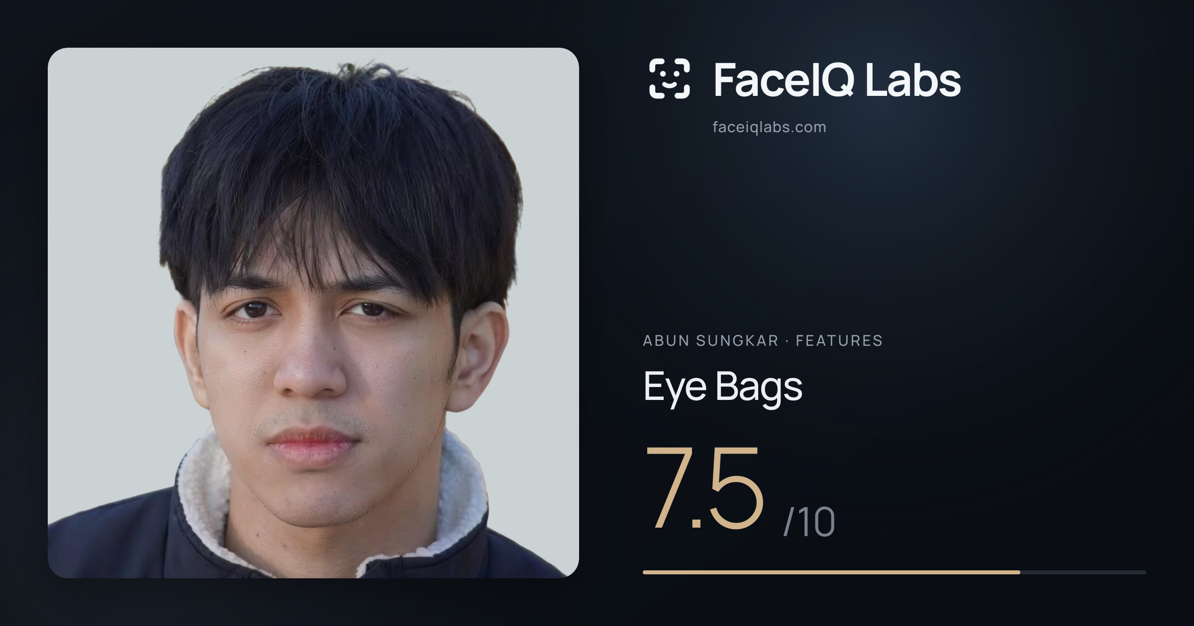 Abun Sungkar Eye Bags: 7.5/10, drawn on the photo