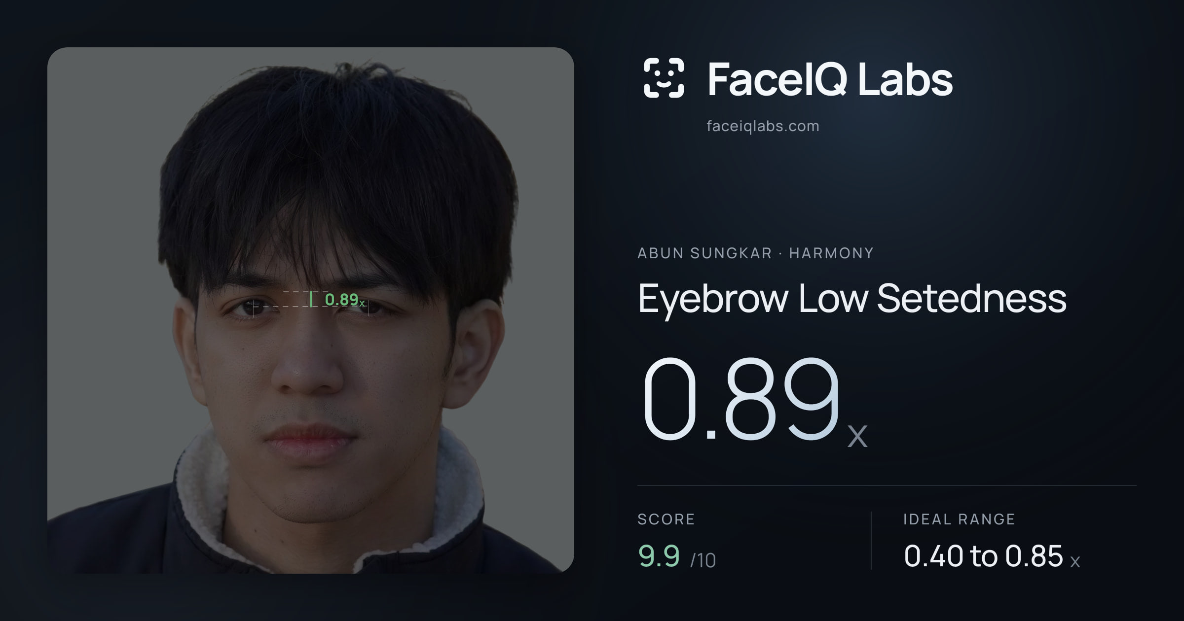 Abun Sungkar Eyebrow Low Setedness: 0.89x, drawn on the photo