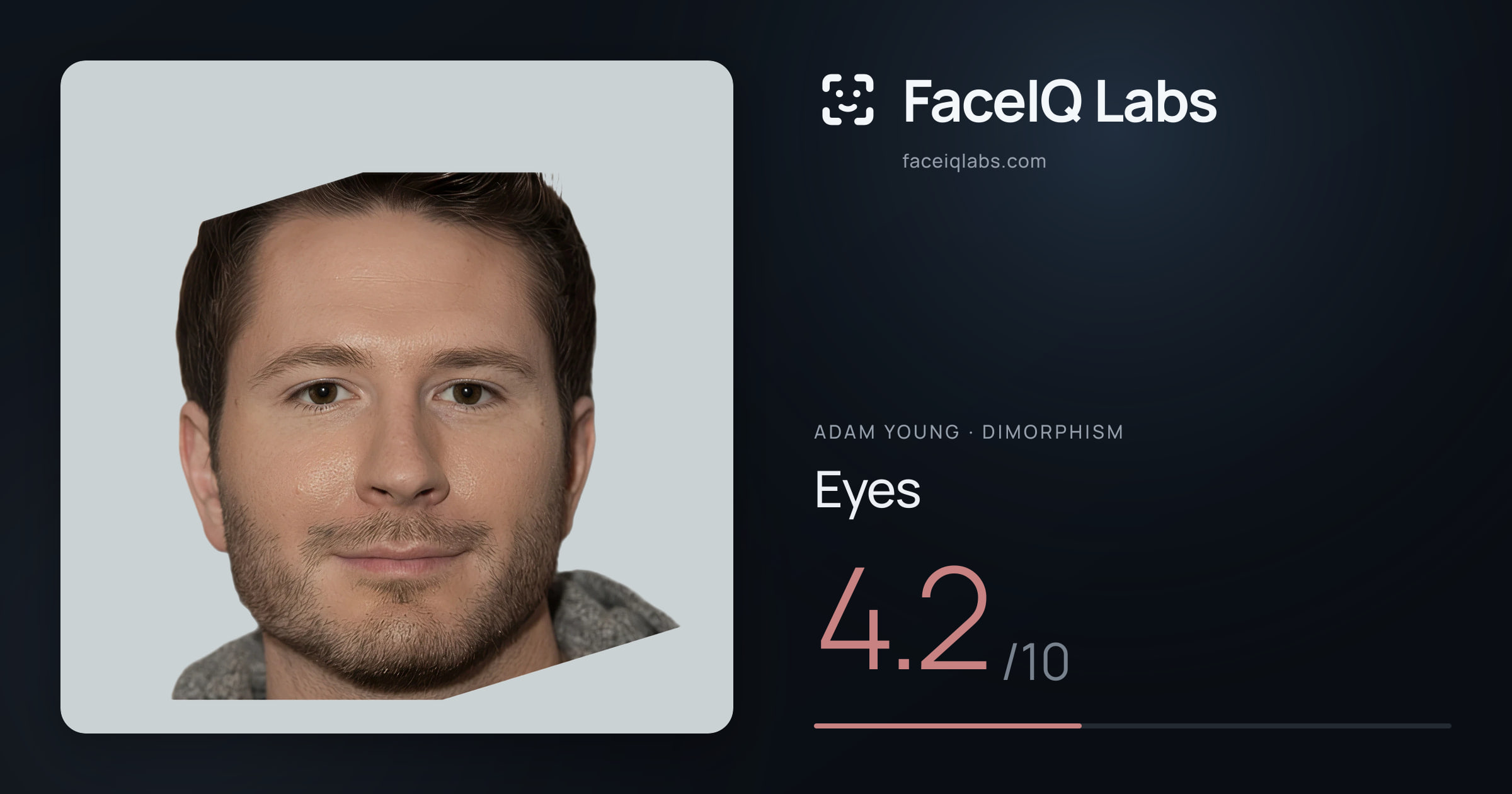 Adam Young Eyes: 4.2/10, drawn on the photo
