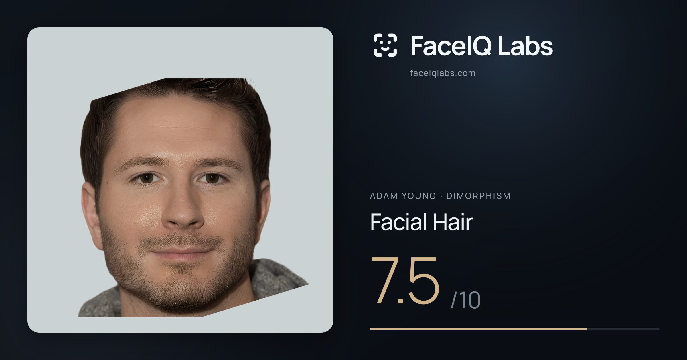 Adam Young Facial Hair: 7.5/10, drawn on the photo