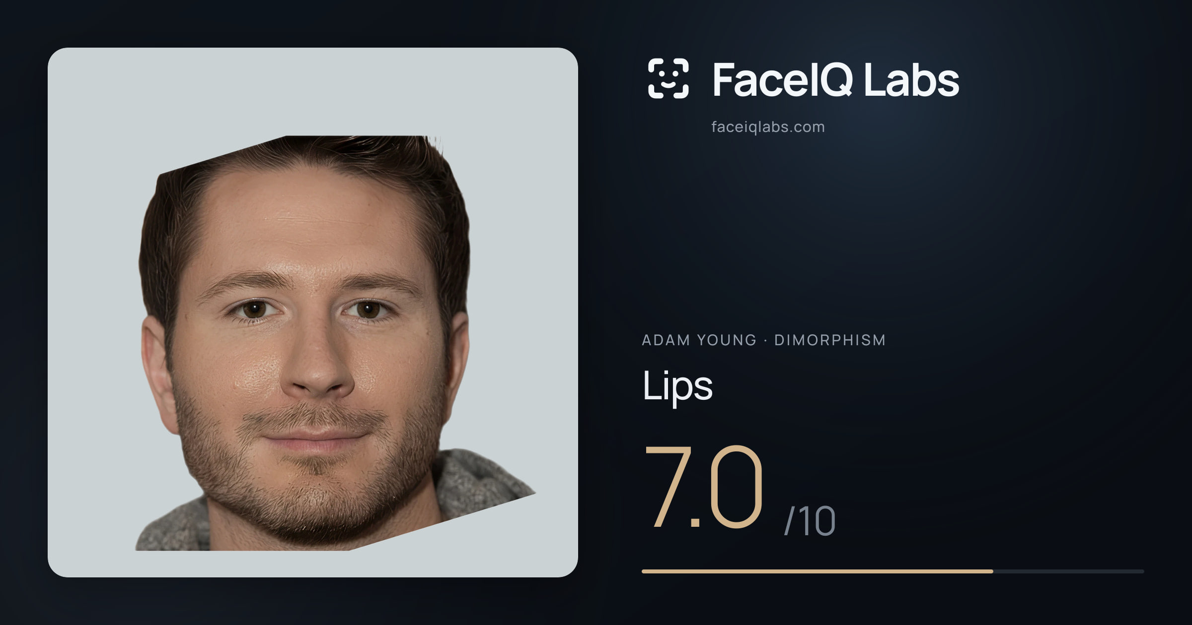 Adam Young Lips: 7.0/10, drawn on the photo