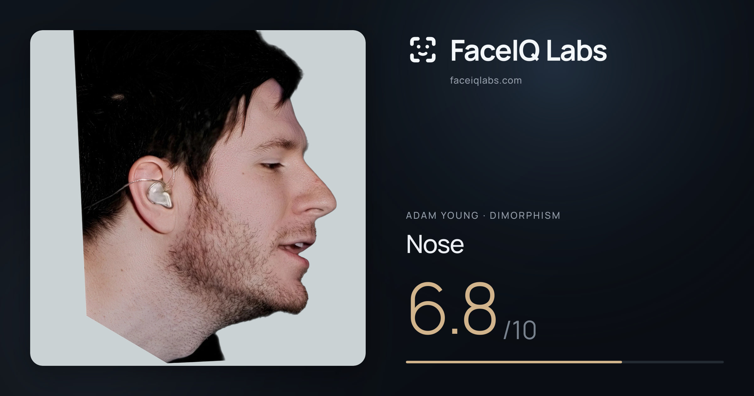 Adam Young Nose: 6.8/10, drawn on the photo