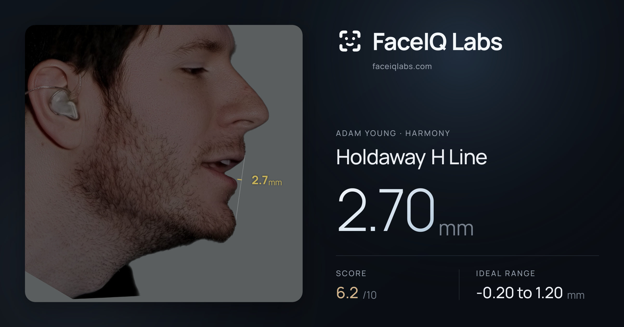Adam Young Holdaway H Line: 2.70mm, drawn on the photo
