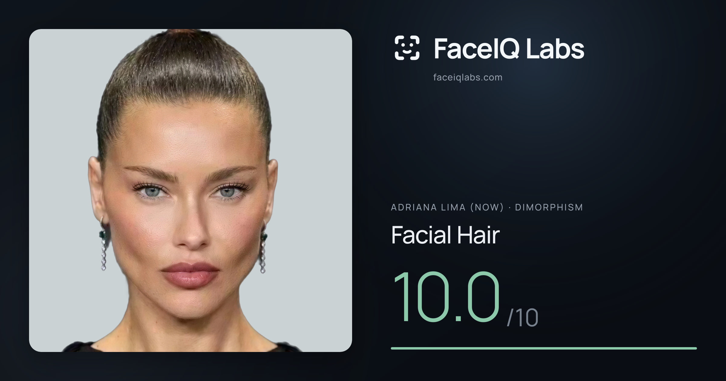 Adriana lima (now) Facial Hair: 10.0/10, drawn on the photo