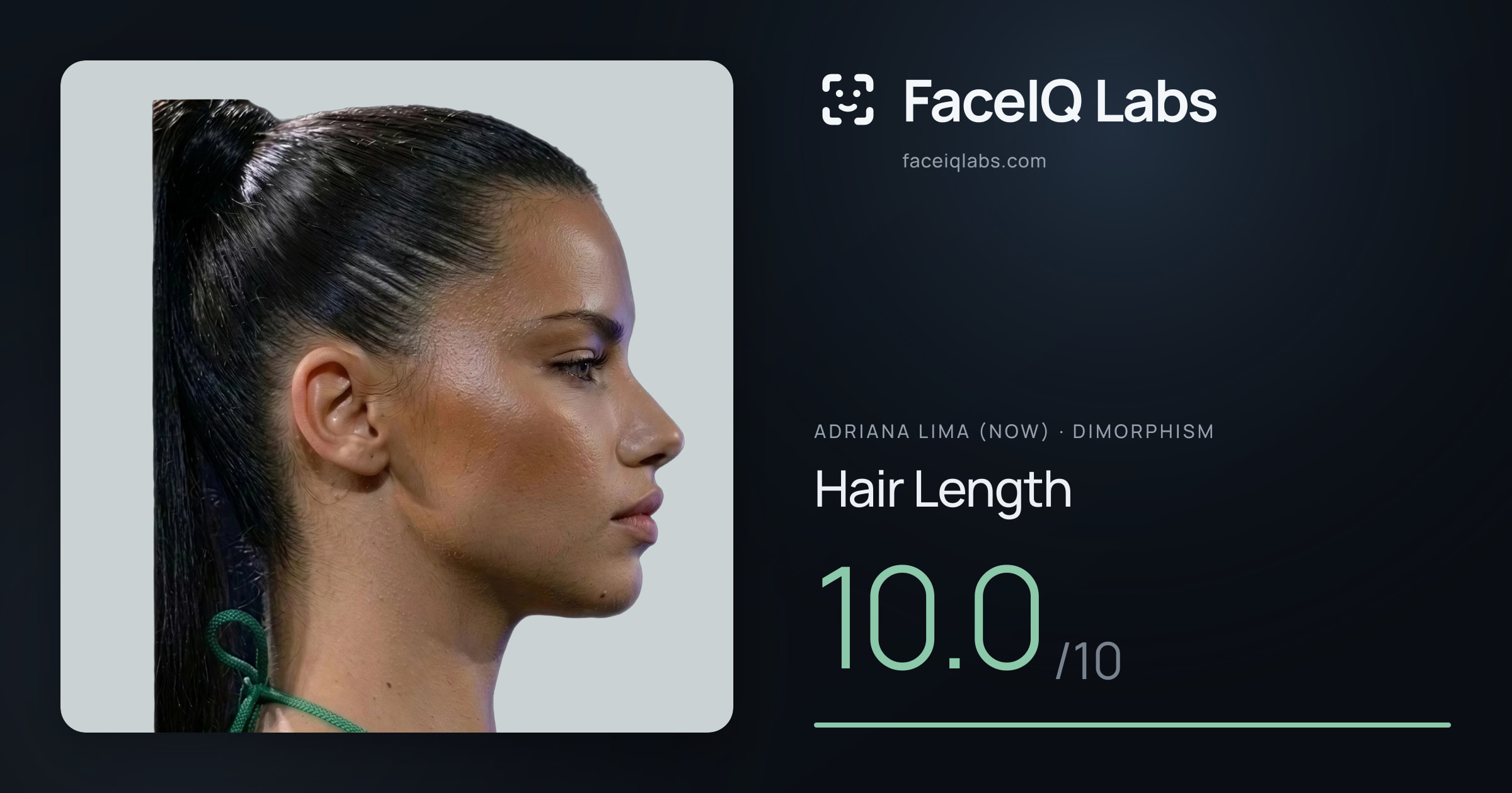 Adriana lima (now) Hair Length: 10.0/10, drawn on the photo