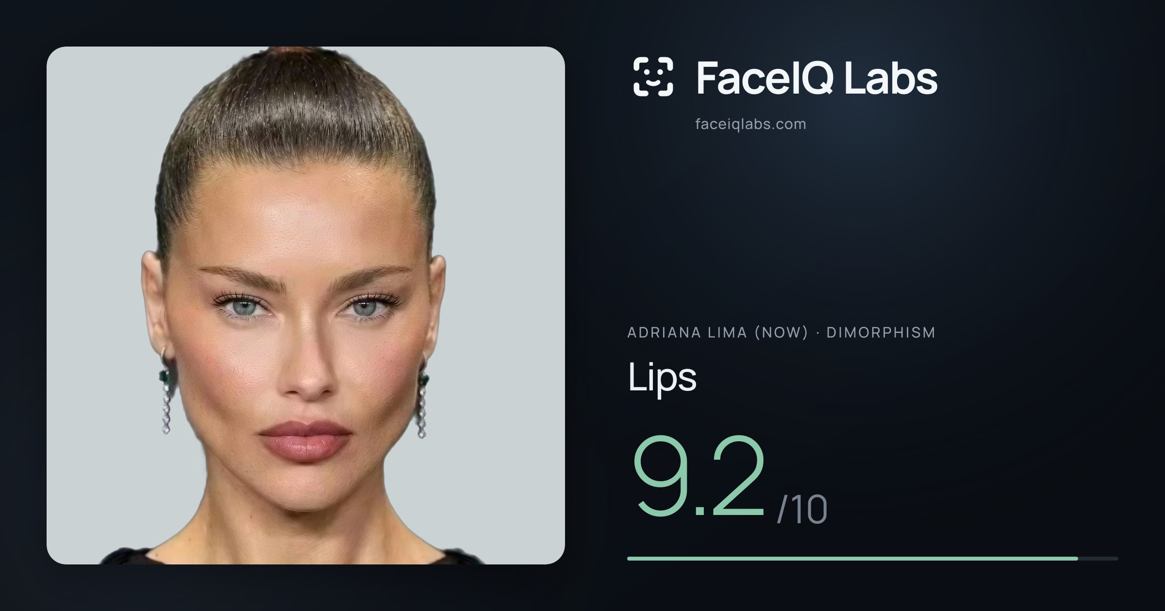Adriana lima (now) Lips: 9.2/10, drawn on the photo
