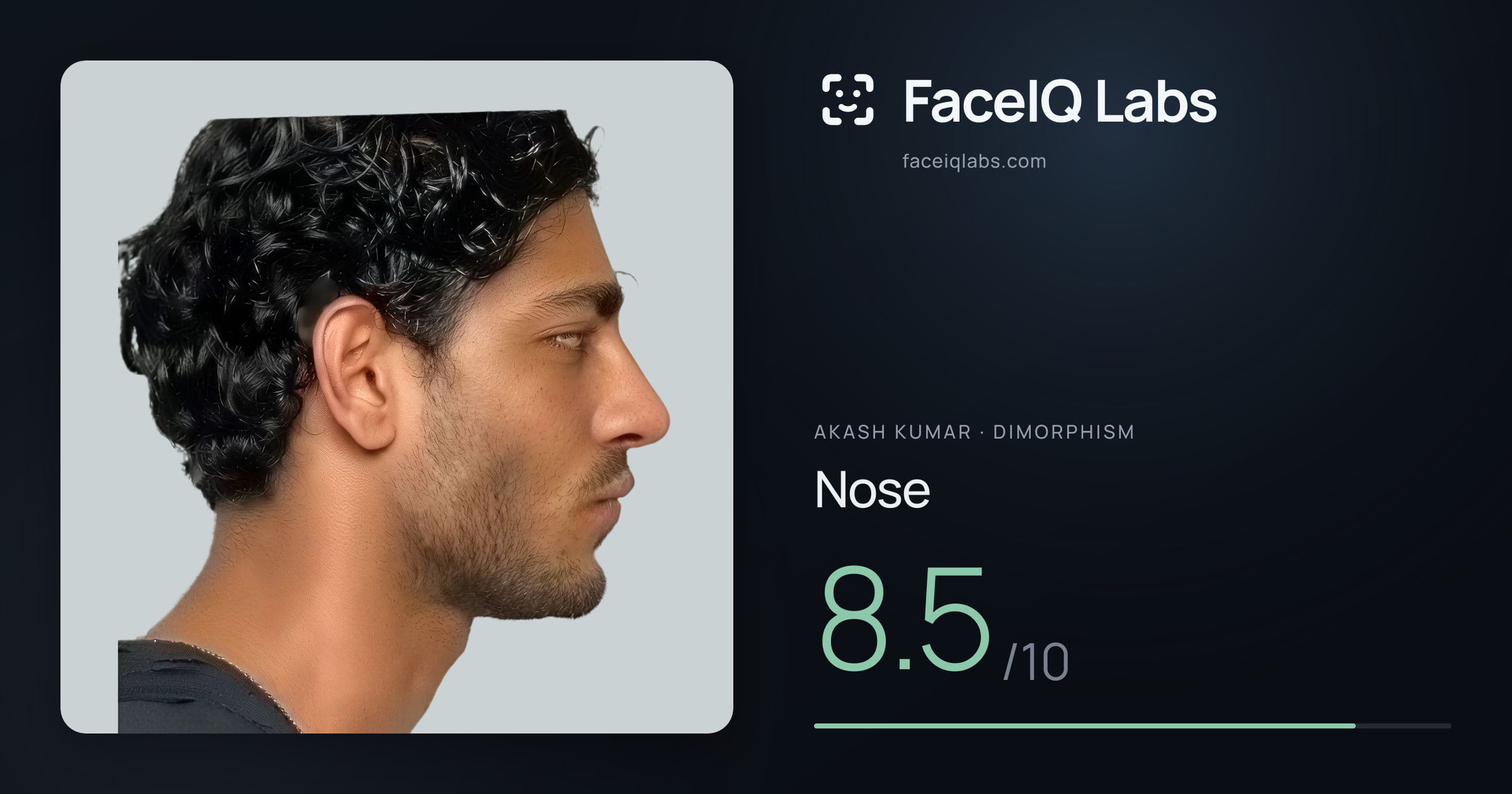 Akash Kumar Nose: 8.5/10, drawn on the photo
