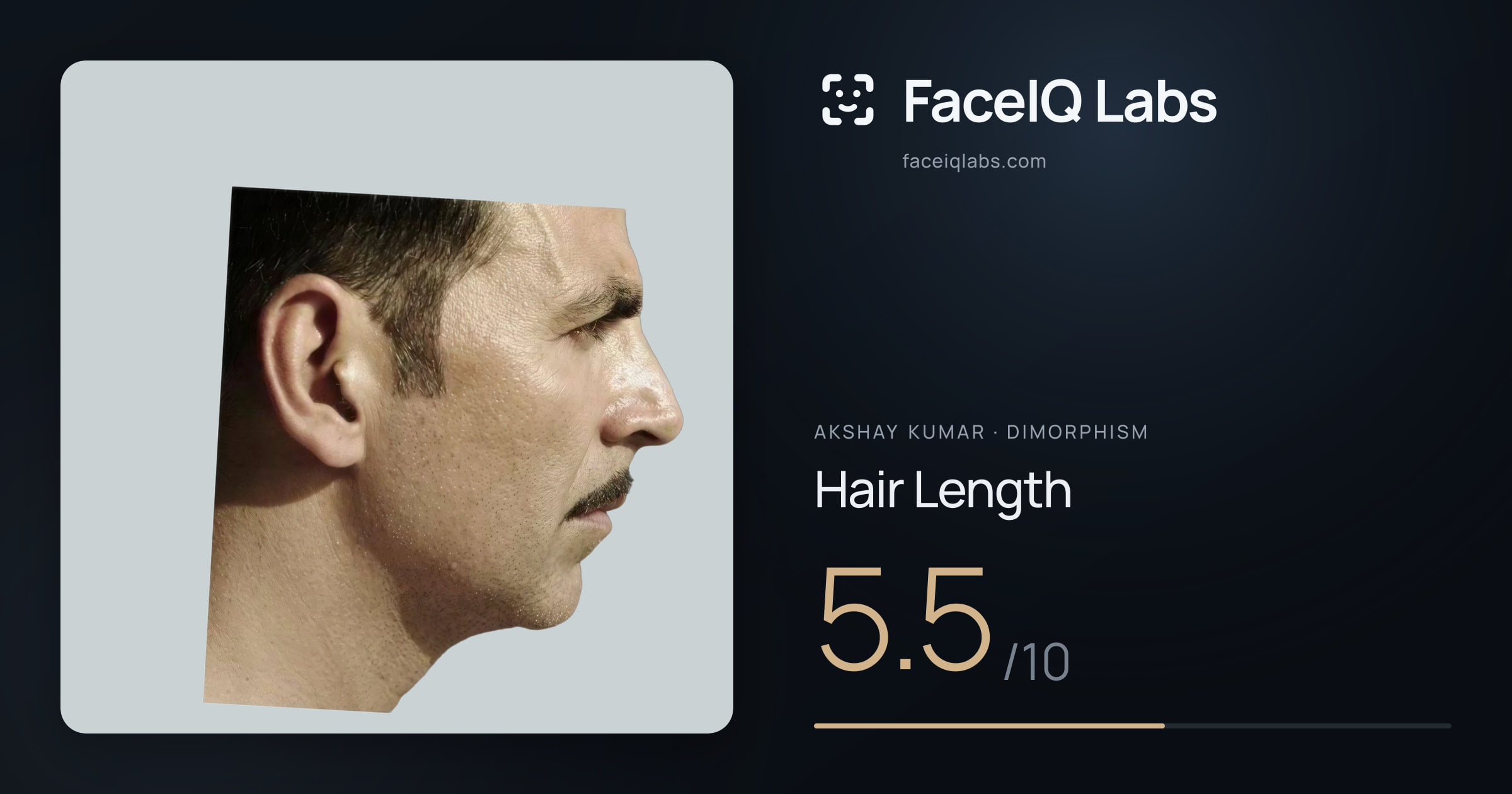 Akshay Kumar Hair Length: 5.5/10, drawn on the photo