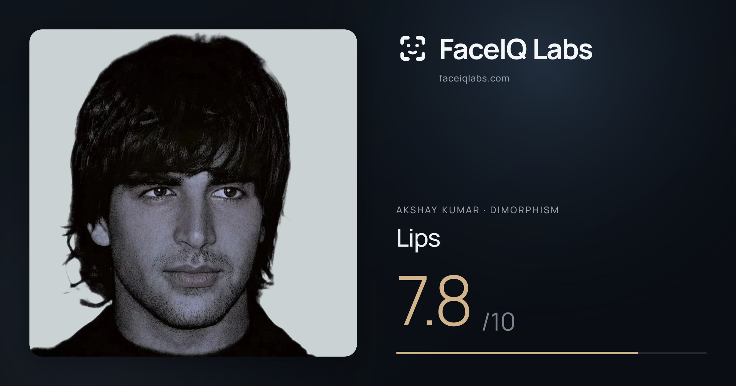 Akshay Kumar Lips: 7.8/10, drawn on the photo