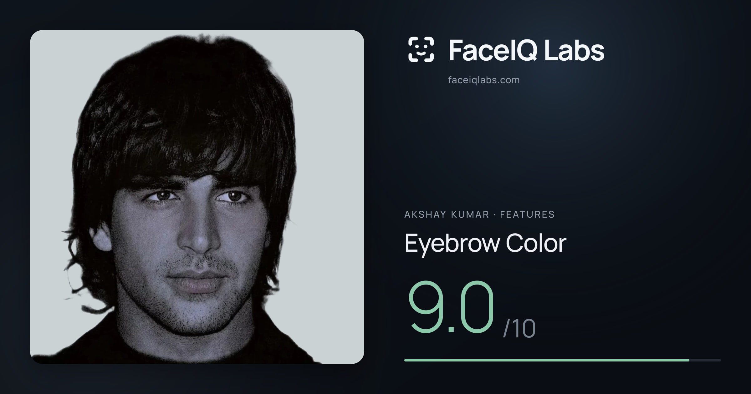 Akshay Kumar Eyebrow Color: 9.0/10, drawn on the photo