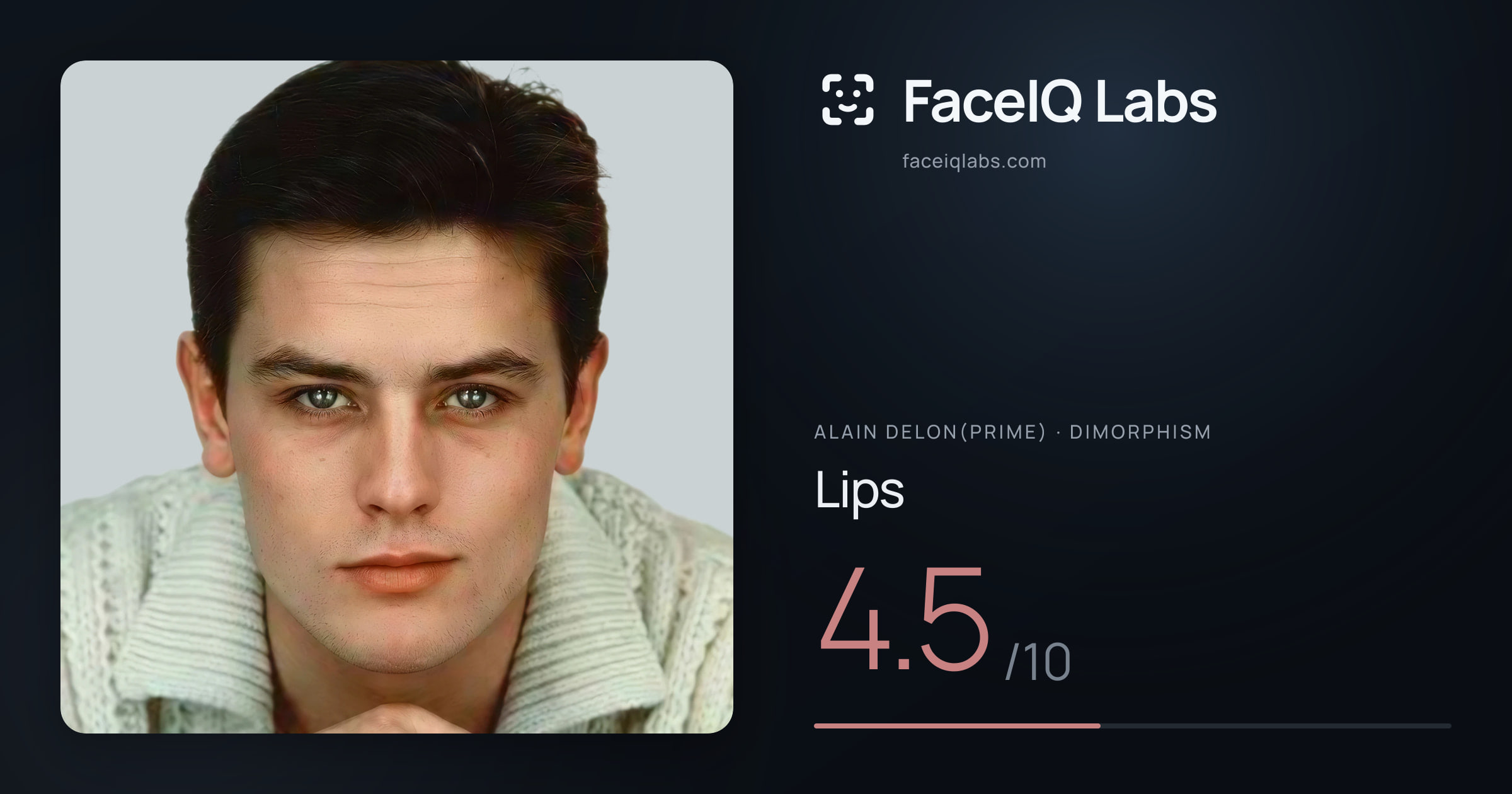 Alain Delon(prime) Lips: 4.5/10, drawn on the photo
