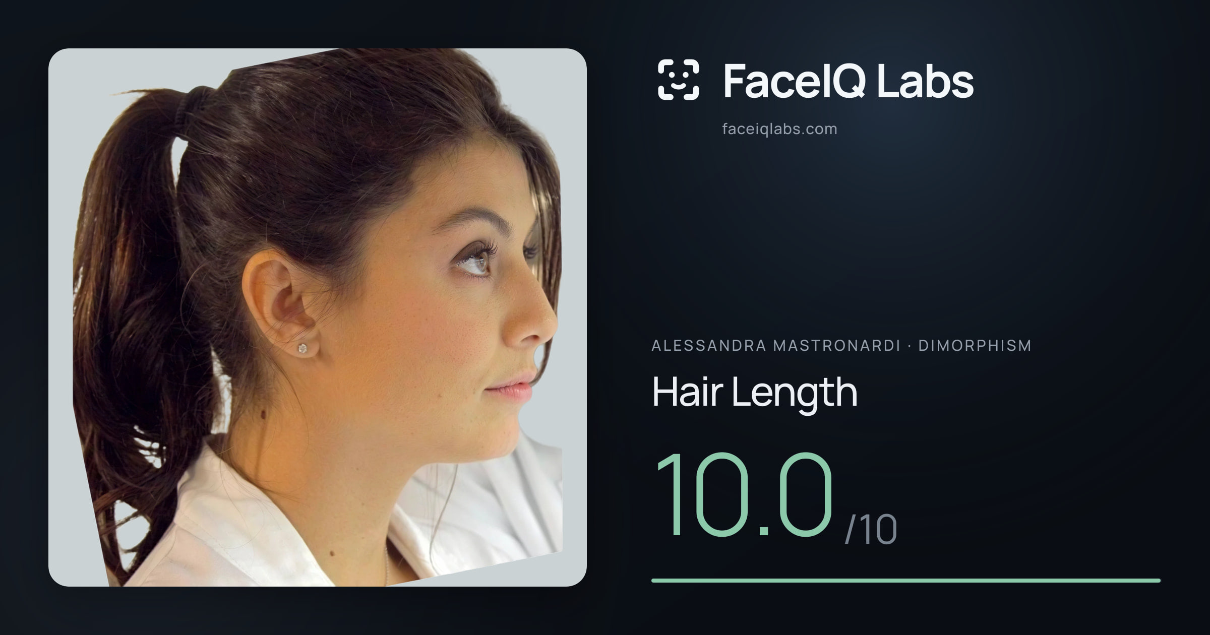 Alessandra Mastronardi Hair Length: 10.0/10, drawn on the photo