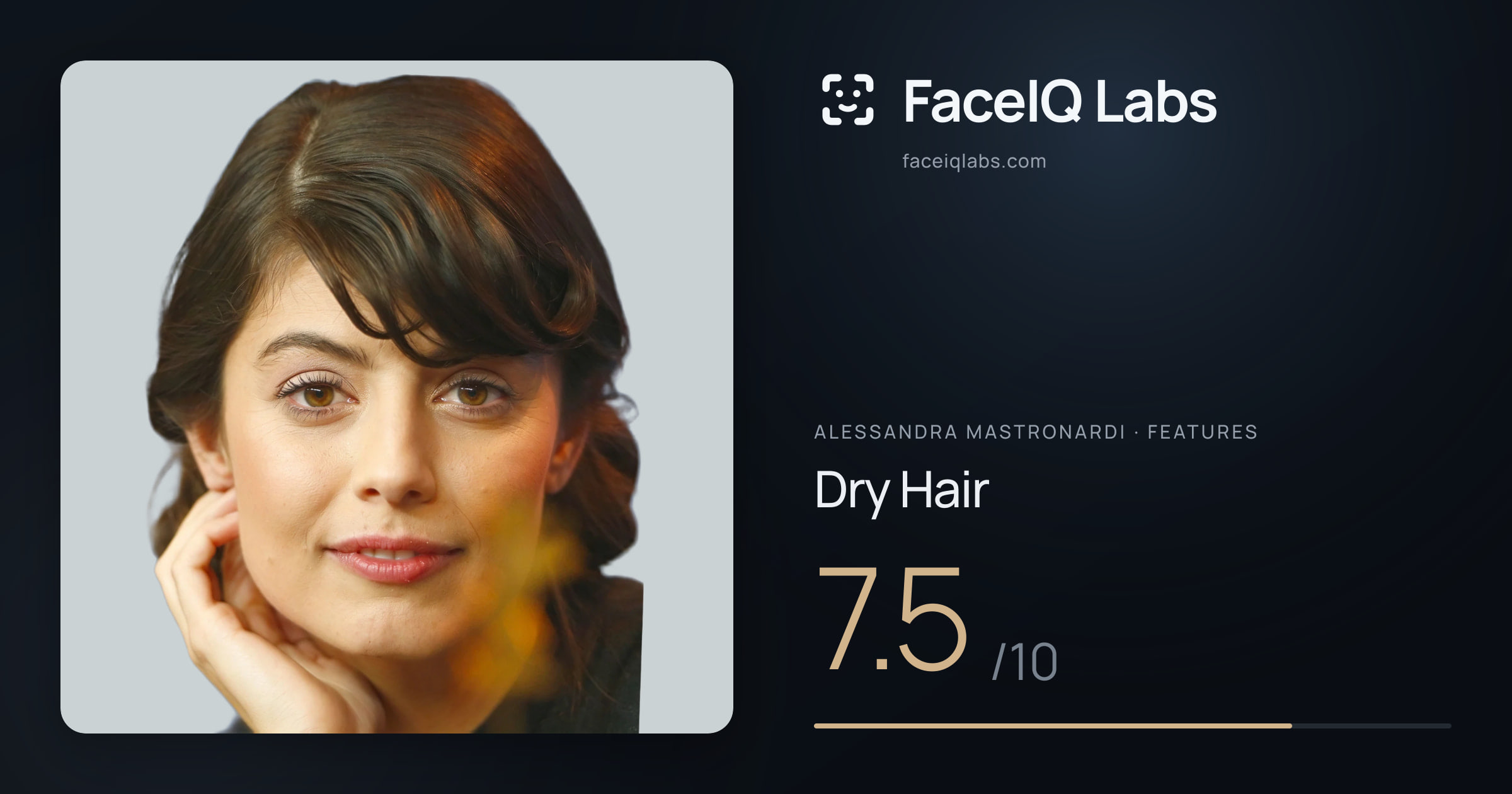 Alessandra Mastronardi Dry Hair: 7.5/10, drawn on the photo