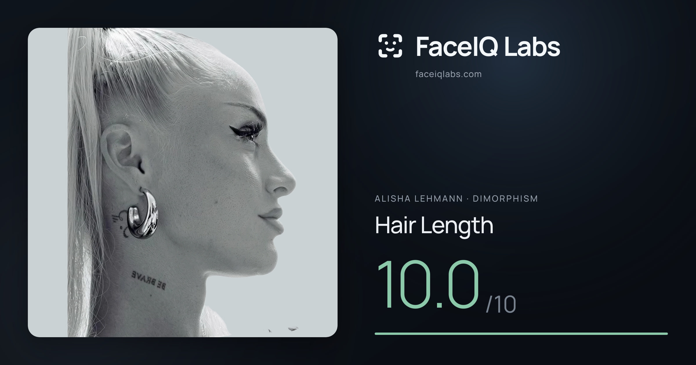 Alisha Lehmann Hair Length: 10.0/10, drawn on the photo