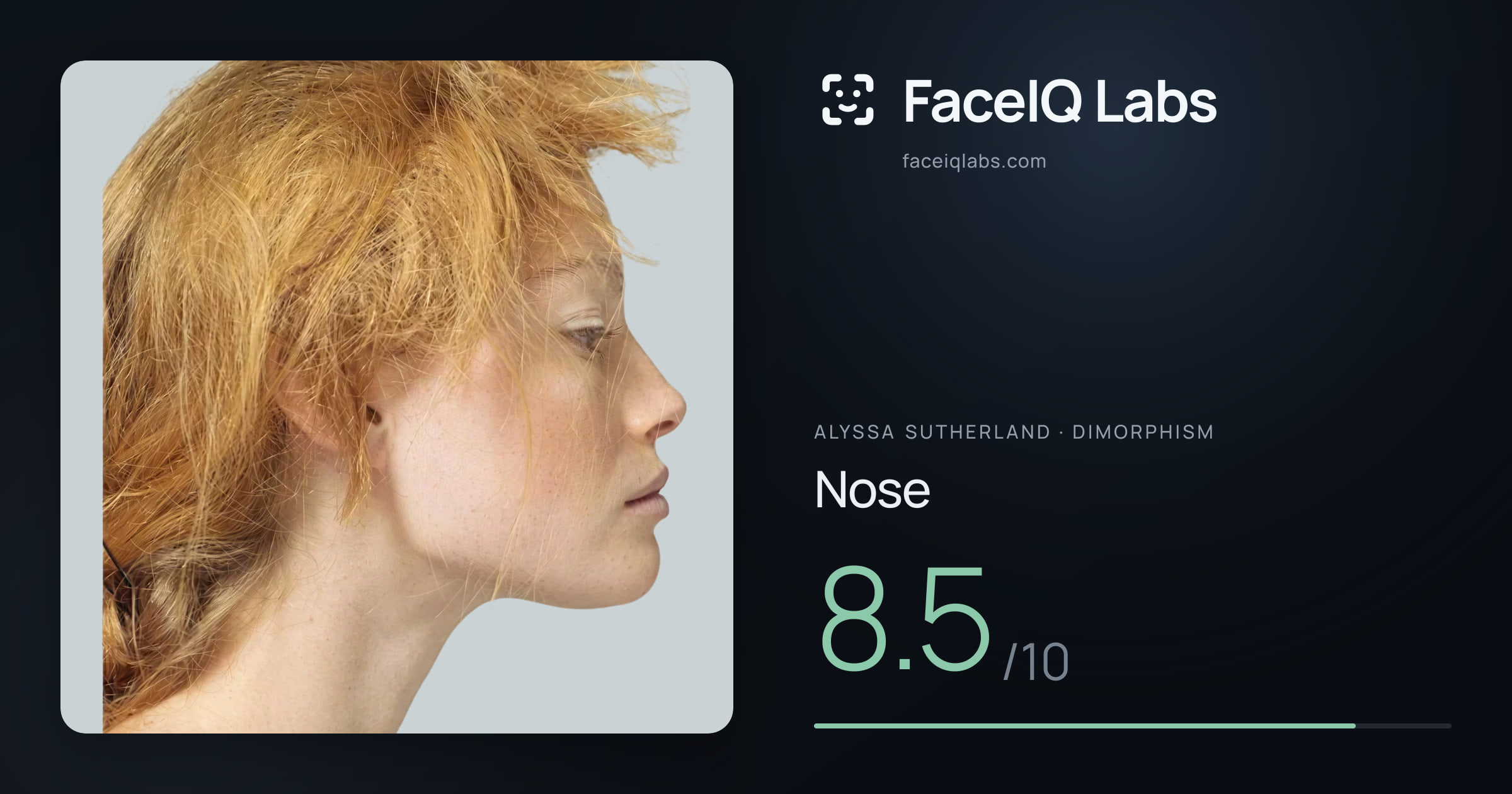 Alyssa Sutherland Nose: 8.5/10, drawn on the photo