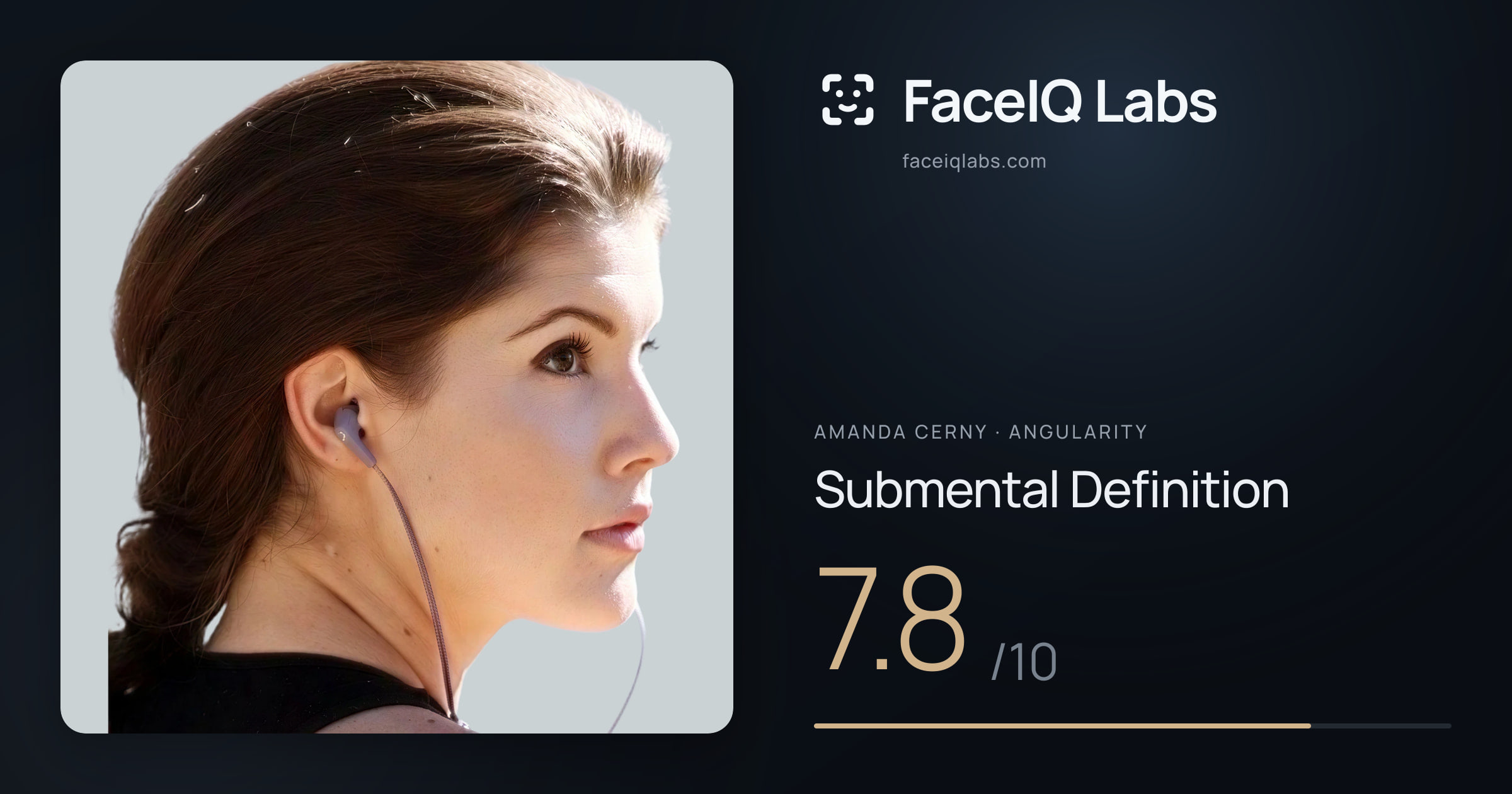 Amanda Cerny Submental Definition: 7.8/10, drawn on the photo