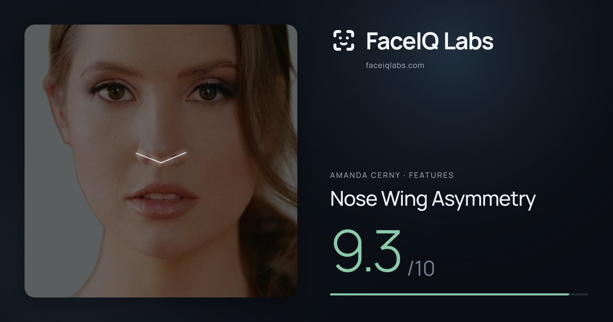 Amanda Cerny Nose Wing Asymmetry: 9.3/10, drawn on the photo