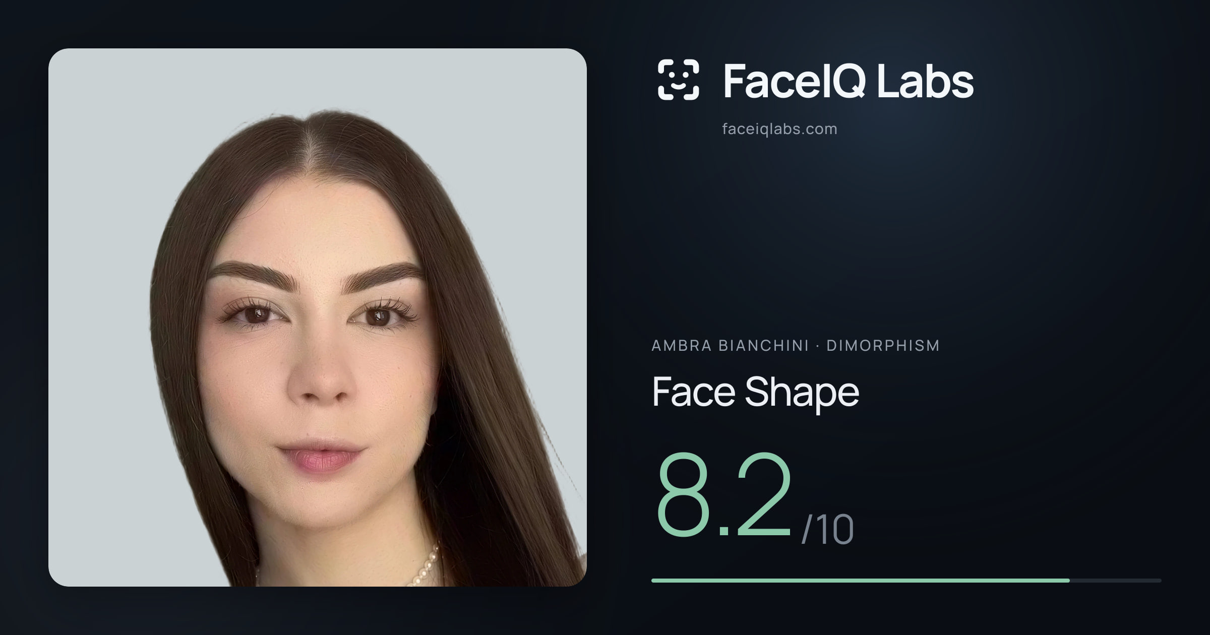 Ambra Bianchini Face Shape: 8.2/10, drawn on the photo
