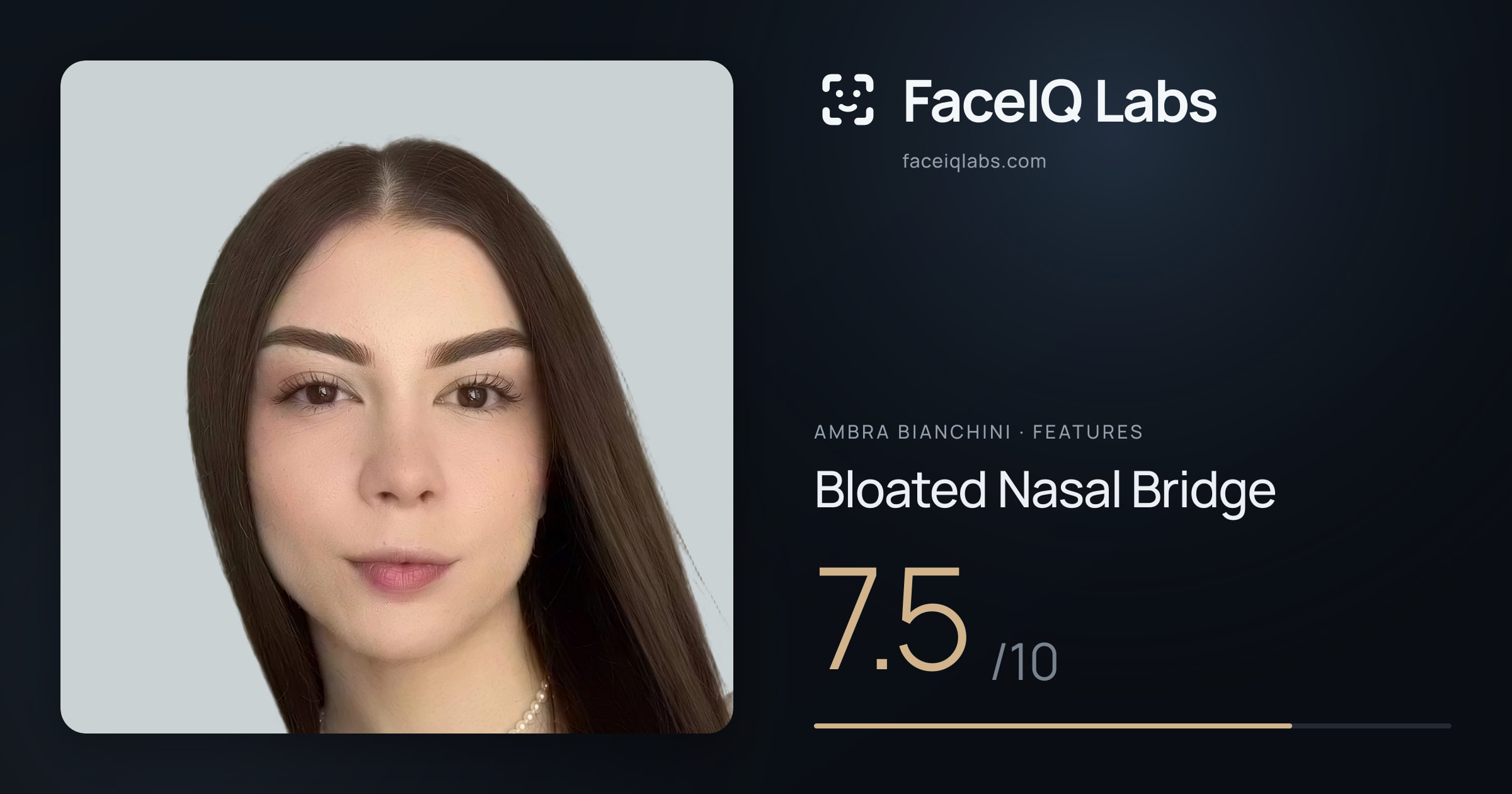 Ambra Bianchini Bloated Nasal Bridge: 7.5/10, drawn on the photo