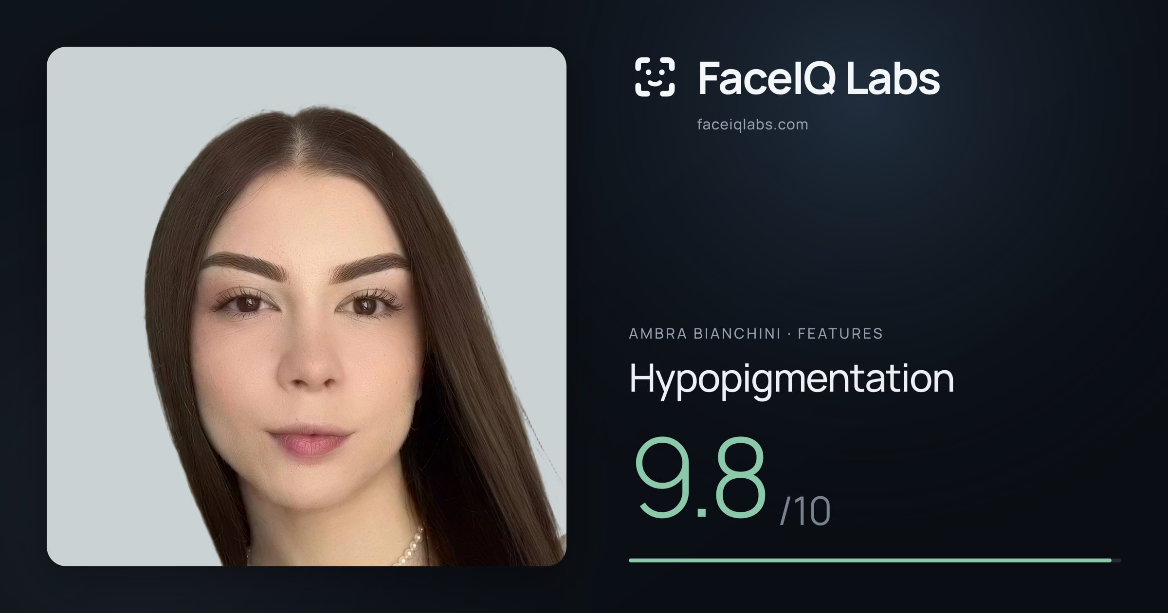 Ambra Bianchini Hypopigmentation: 9.8/10, drawn on the photo