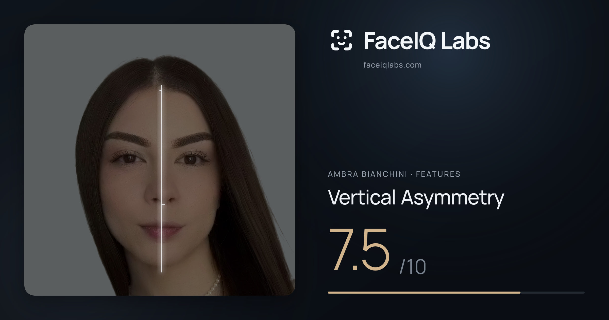 Ambra Bianchini Vertical Asymmetry: 7.5/10, drawn on the photo