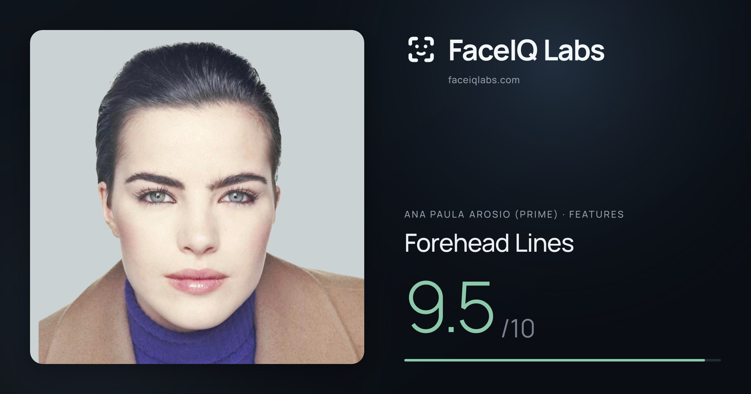 Ana paula arosio (prime) Forehead Lines: 9.5/10, drawn on the photo