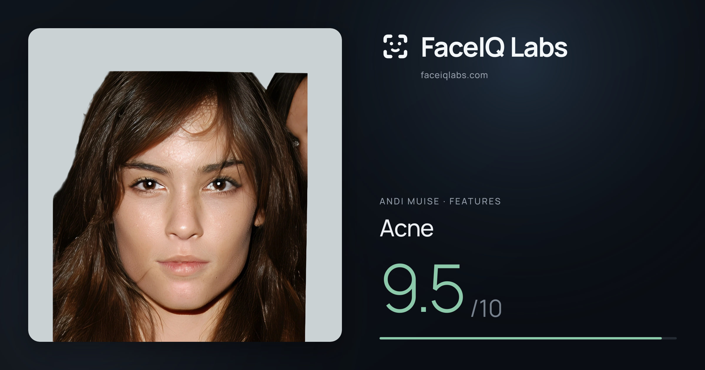 Andi Muise Acne: 9.5/10, drawn on the photo