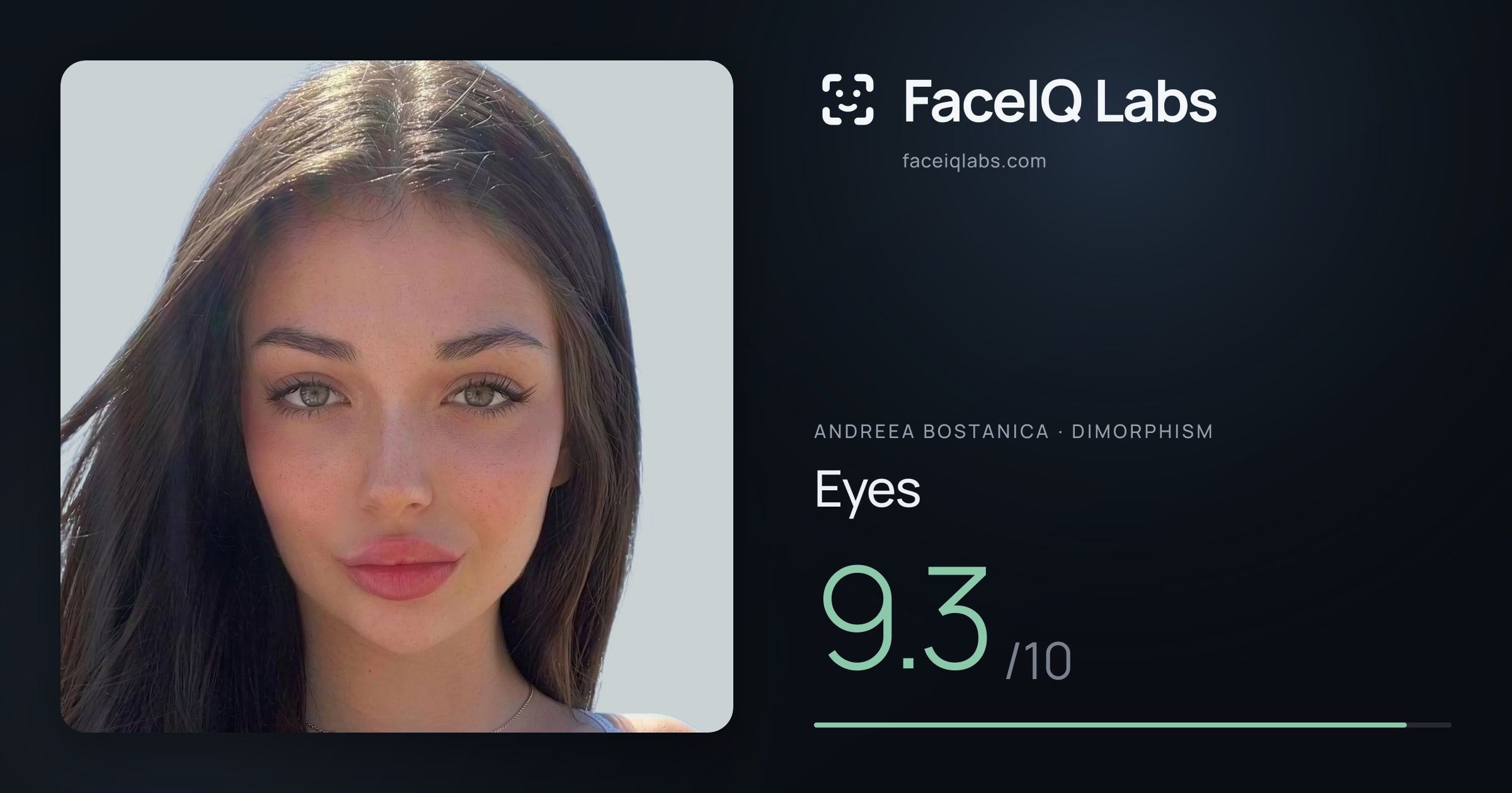 Andreea Bostanica Eyes: 9.3/10, drawn on the photo