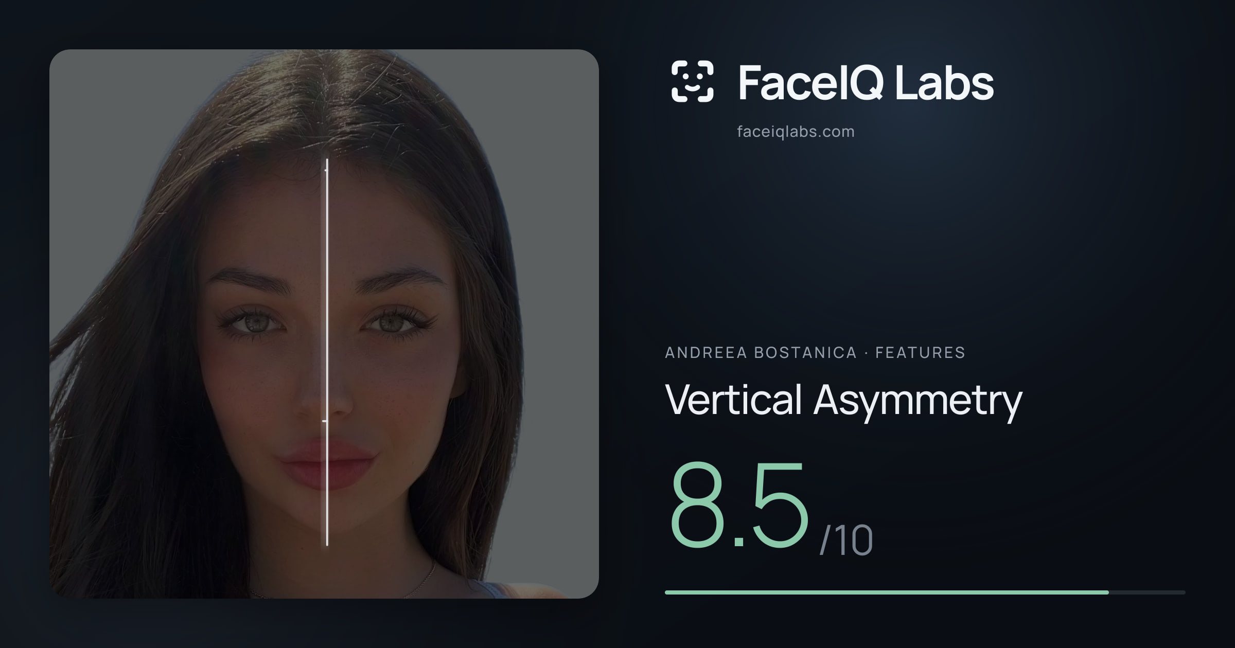 Andreea Bostanica Vertical Asymmetry: 8.5/10, drawn on the photo