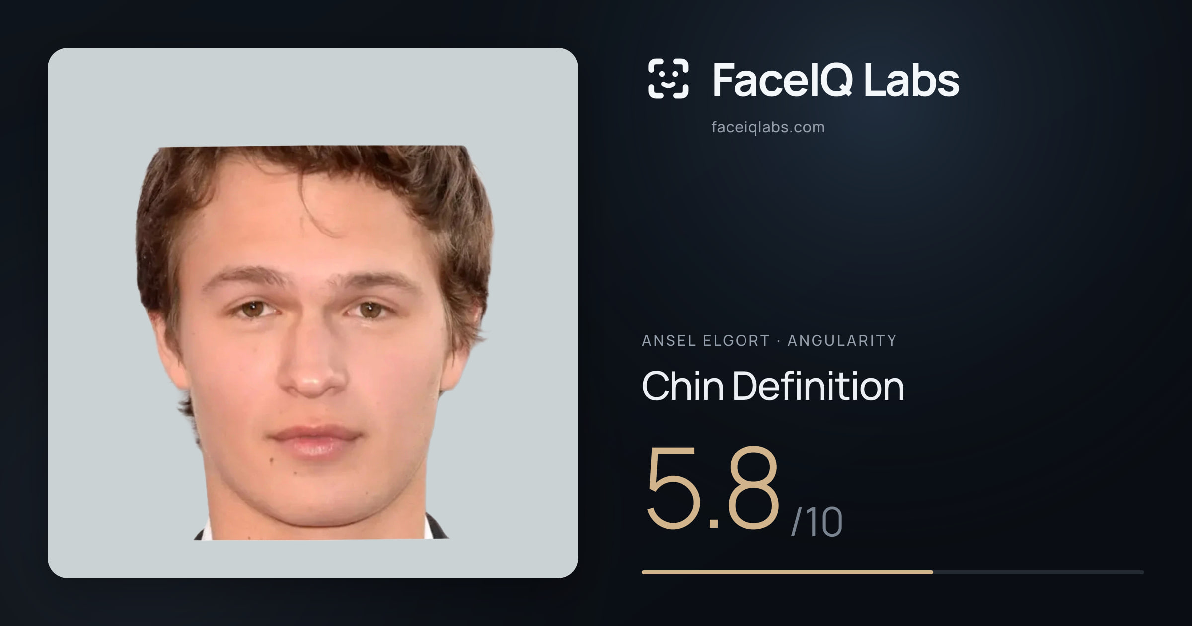 Ansel Elgort Chin Definition: 5.8/10, drawn on the photo