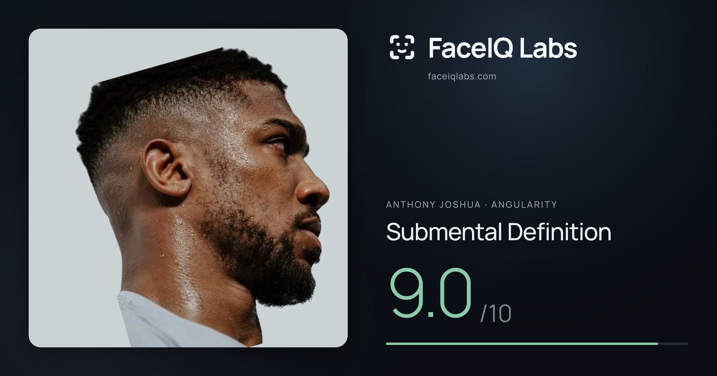 Anthony Joshua Submental Definition: 9.0/10, drawn on the photo
