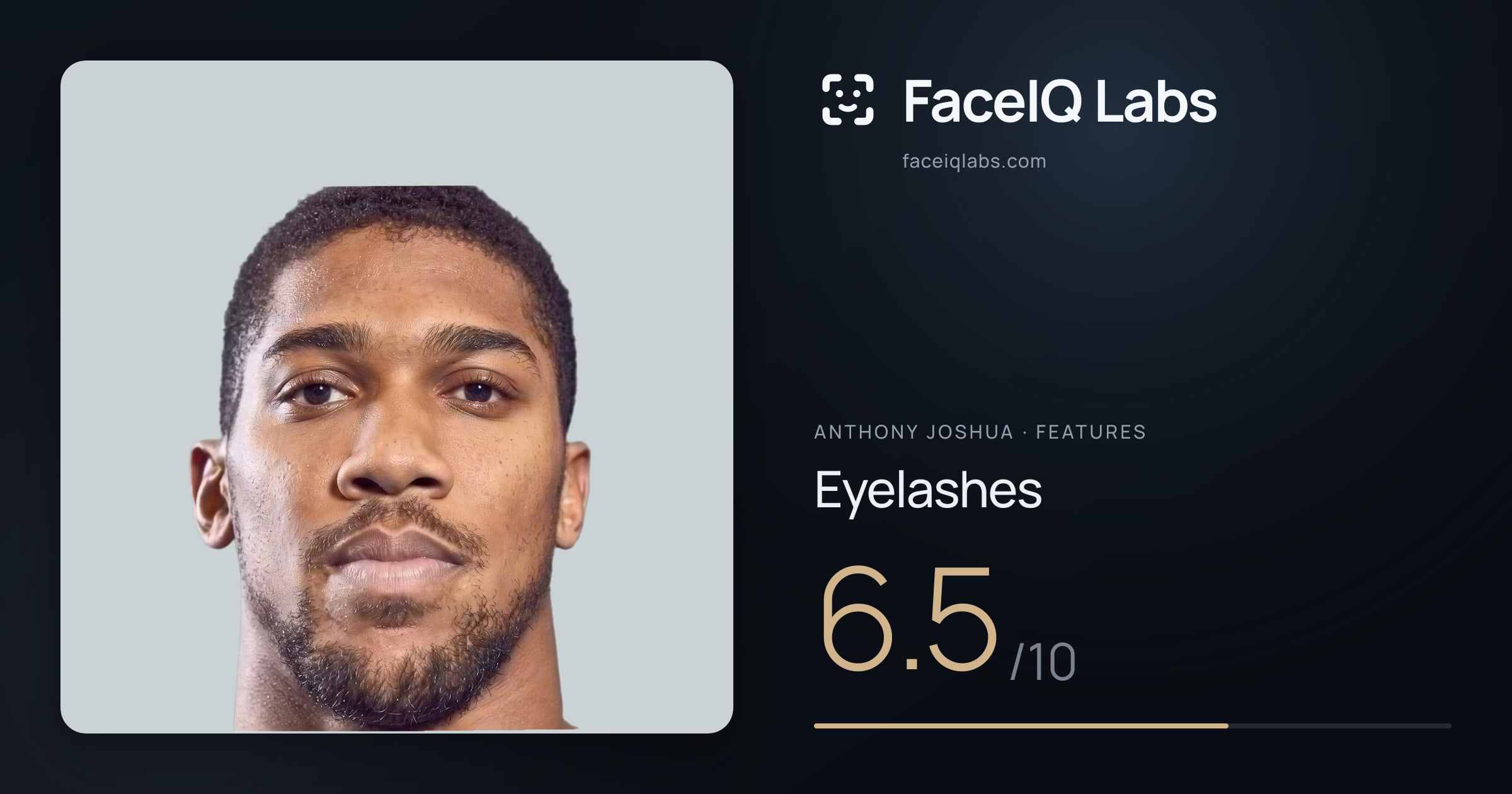 Anthony Joshua Eyelashes: 6.5/10, drawn on the photo