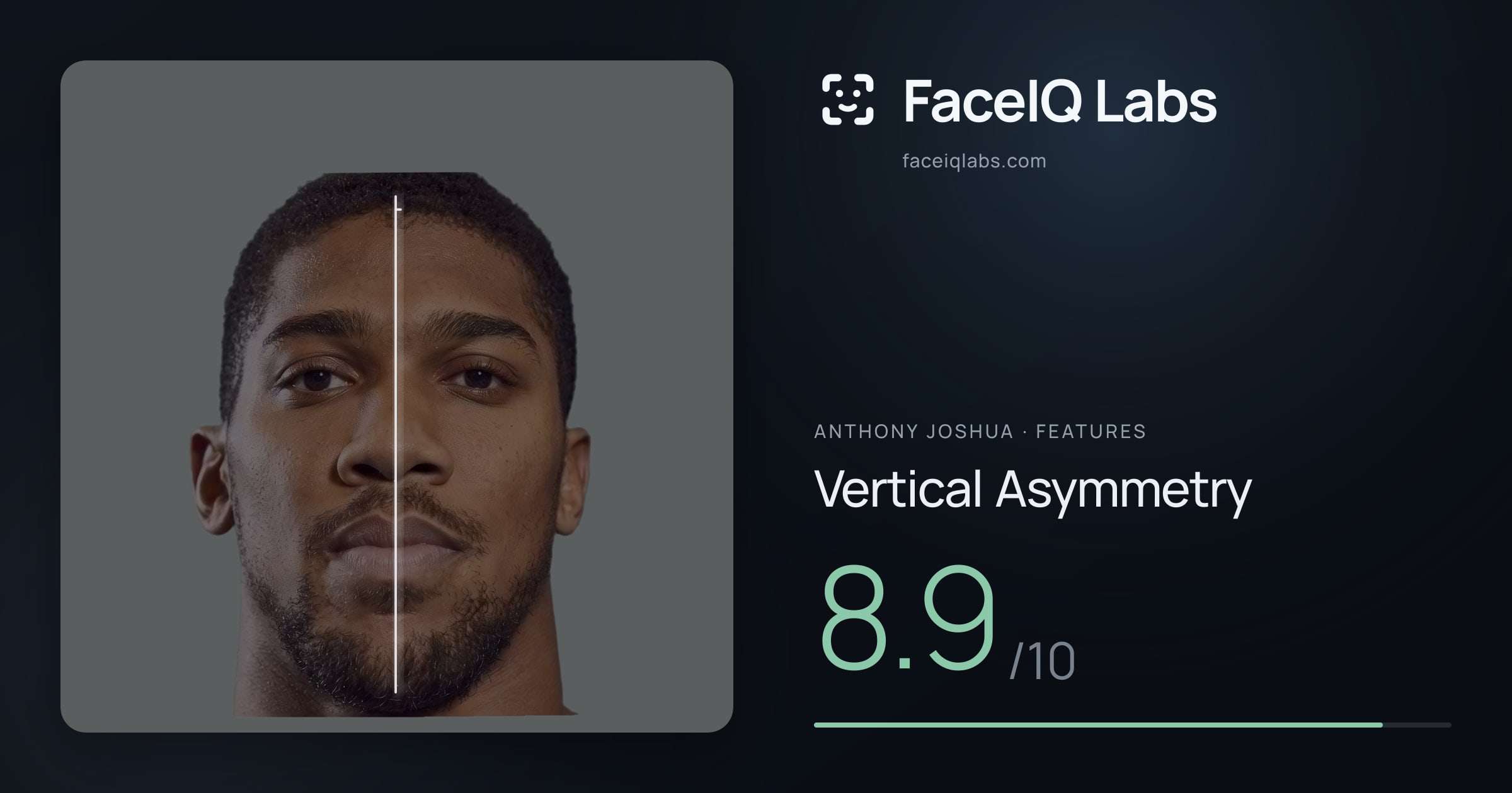 Anthony Joshua Vertical Asymmetry: 8.9/10, drawn on the photo